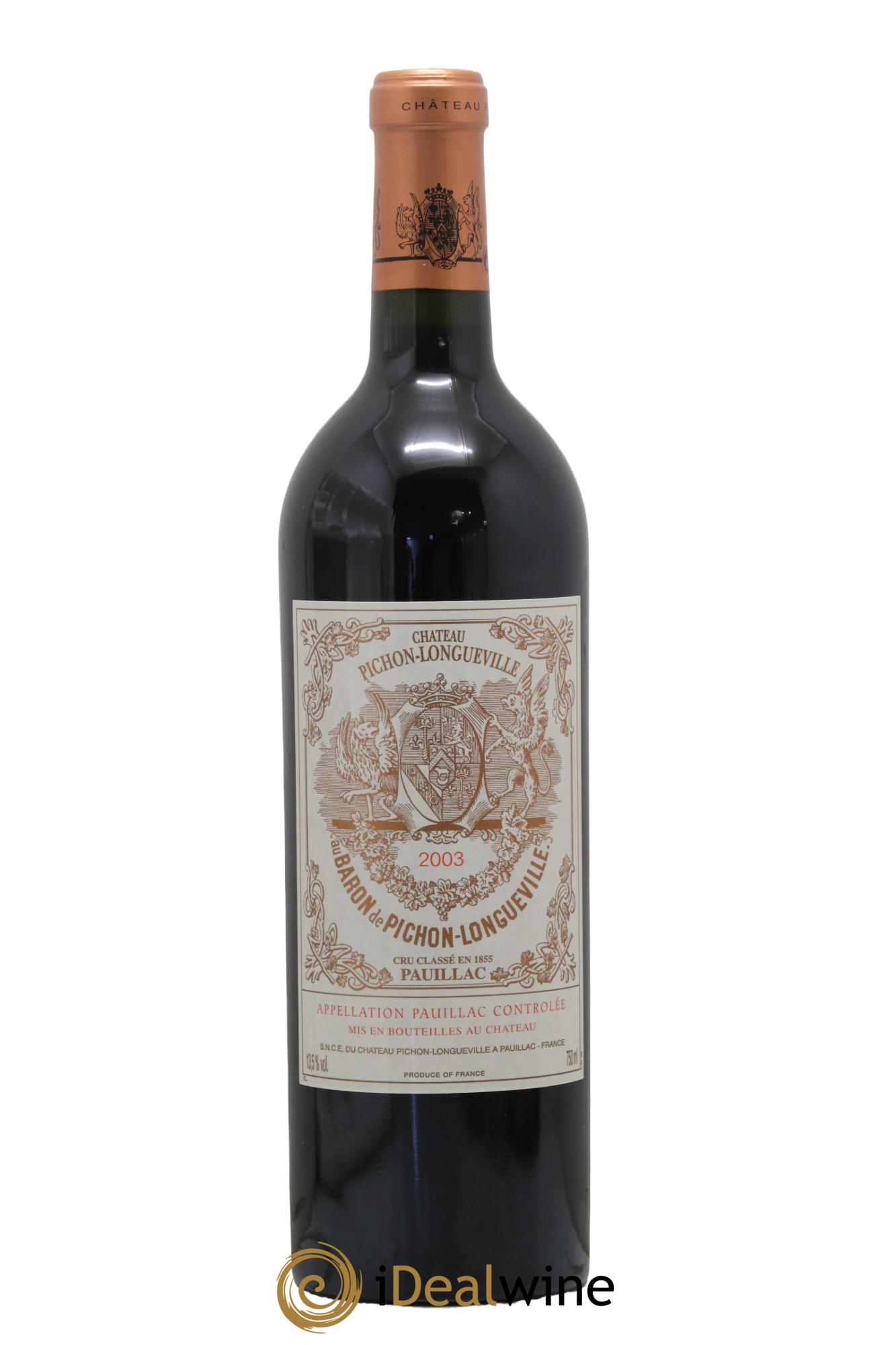 Pichon Longueville Baron 2ème Grand Cru Classé 2003 - Lot de 1 bouteille - 0
