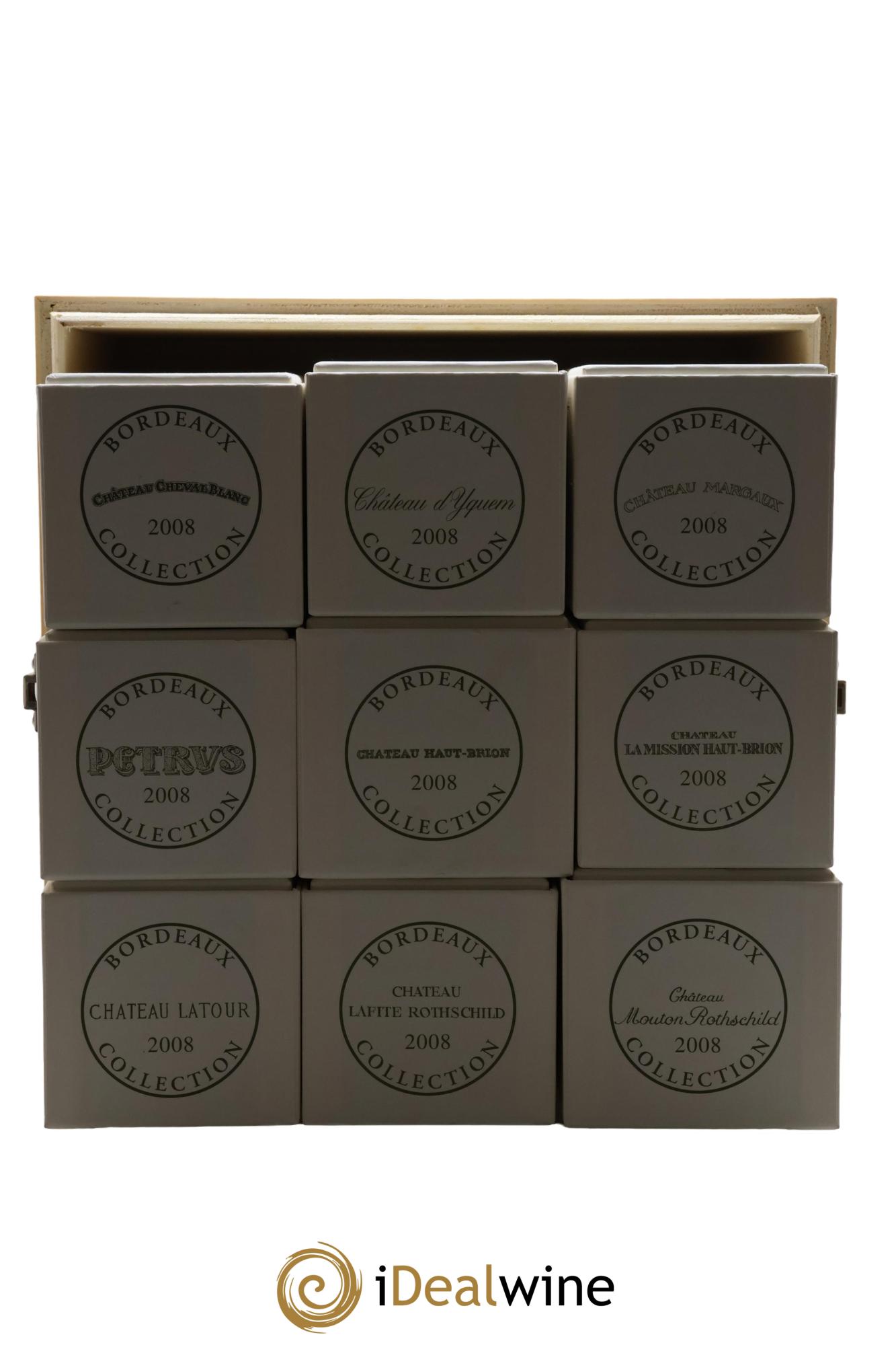 Caisse Duclot Petrus - Lafitte - Margaux - Mouton Rothschild - Latour - Haut Brion - Mission Haut Brion - Cheval Blanc - Yquem 2008 - Lot of 9 bottles - 8
