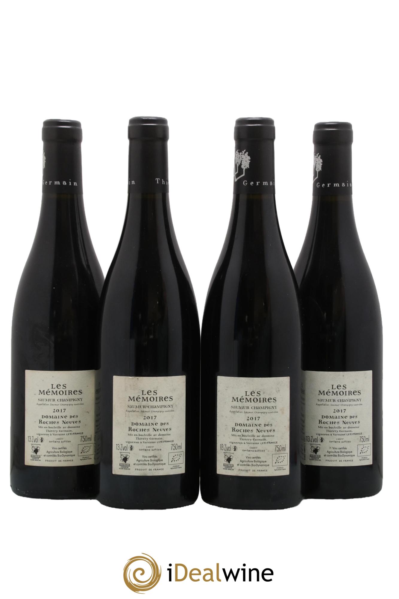 Saumur-Champigny Les Mémoires Domaine des Roches Neuves - Thierry Germain 2017 - Lot de 4 bouteilles - 1