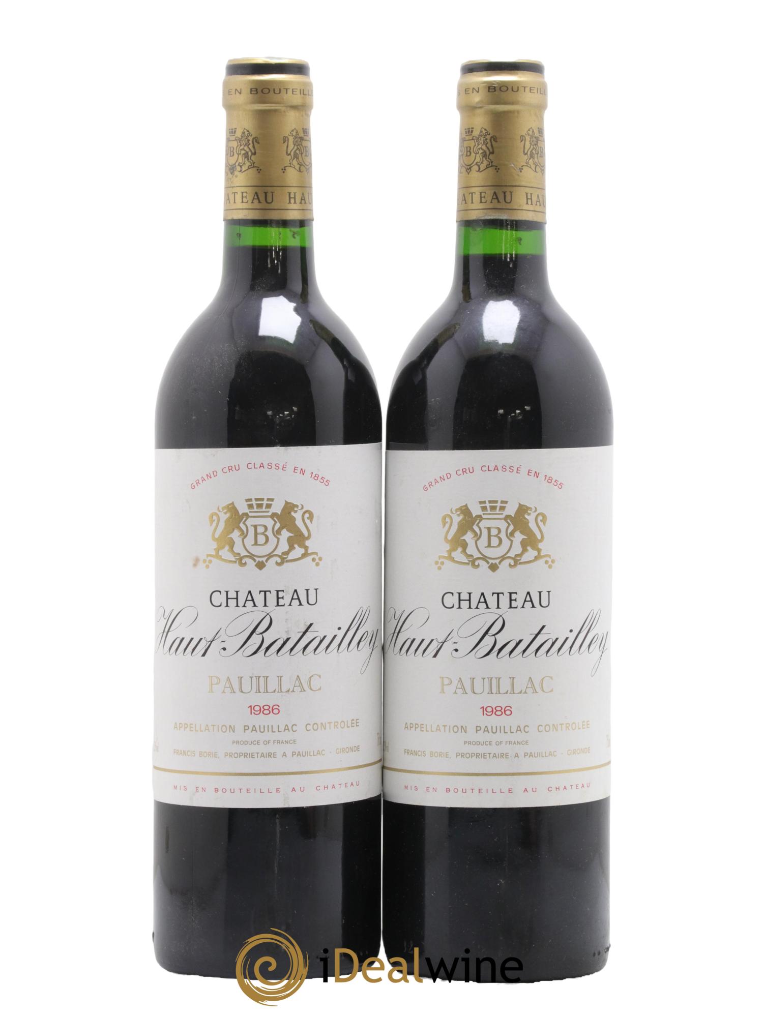 Château Haut Batailley 5ème Grand Cru Classé 1986 - Lot de 2 bouteilles - 0