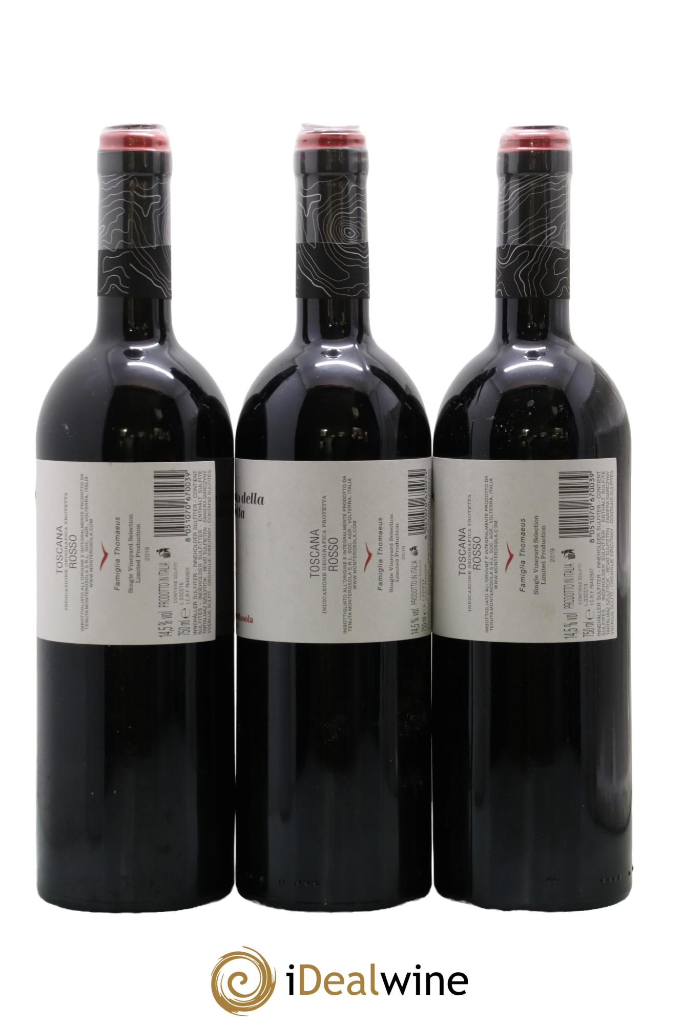 Toscana IGT Canto della Civetta MonteRosolla 2019 - Lot de 3 bouteilles - 1