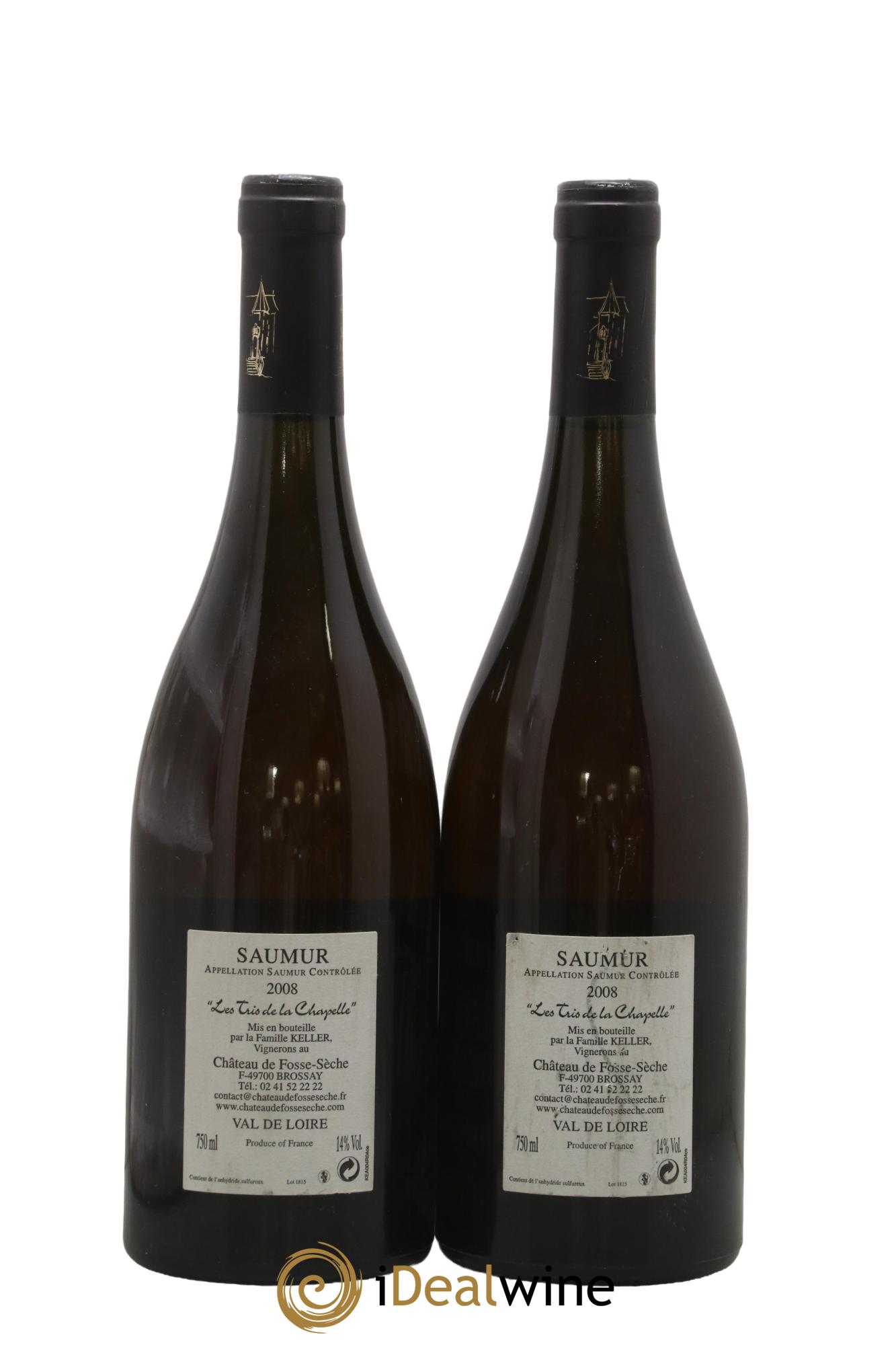 Saumur Les Tris De La Chapelle Château De Fosse Sèche 2008 - Lot de 2 bouteilles - 1