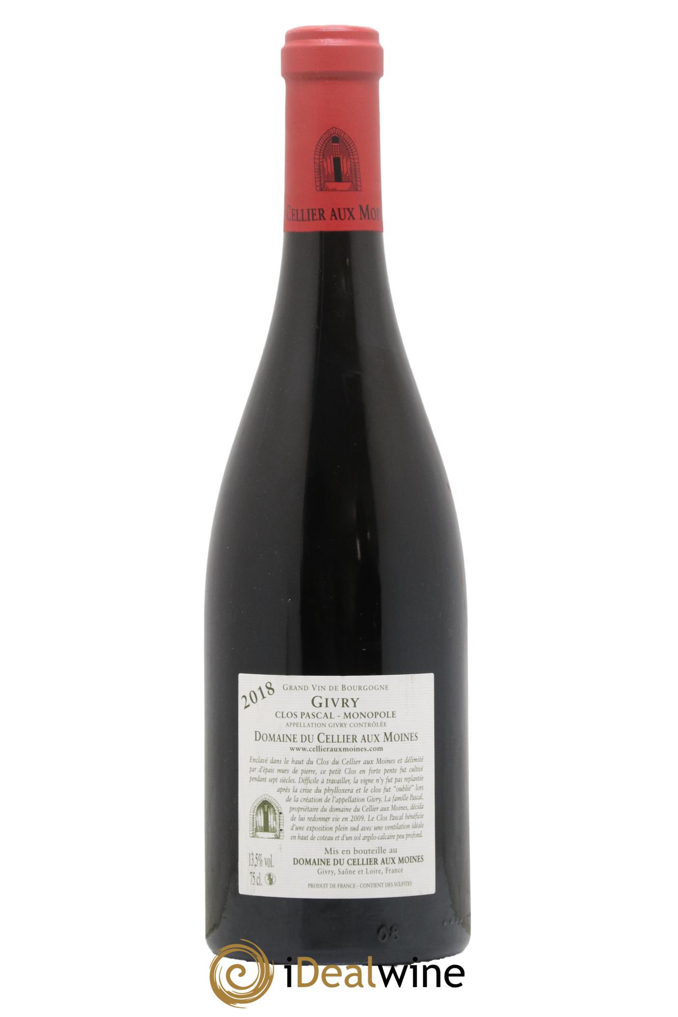 Givry Clos Pascal Cellier Aux Moines 2018 - Lot of 1 bottle - 1