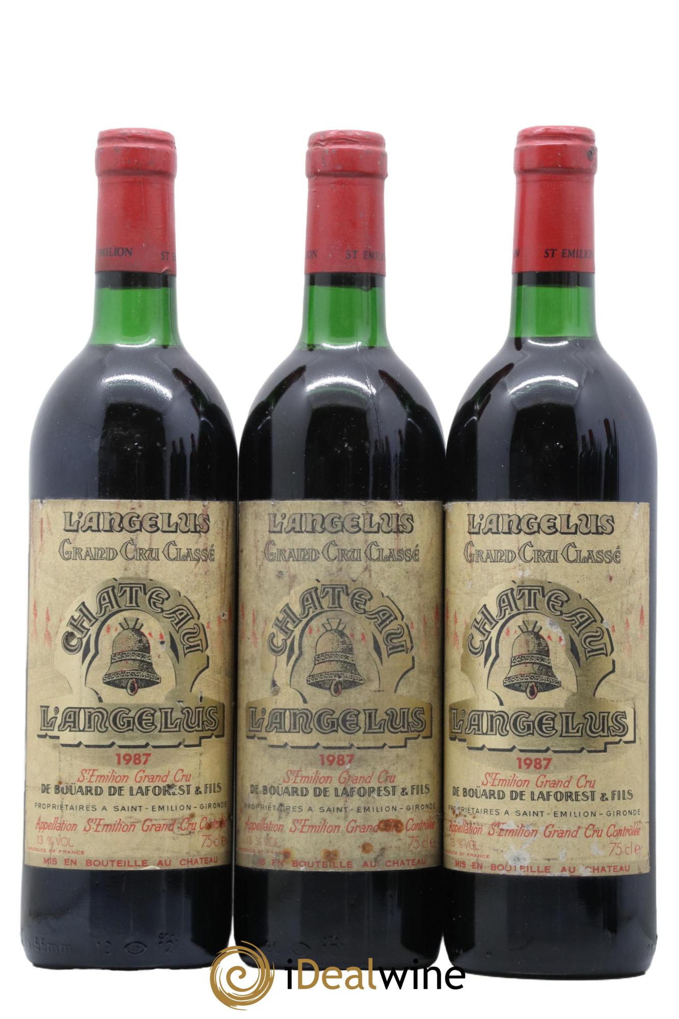 Château Angélus 1er Grand Cru Classé A 1987 - Posten von 3 Flaschen - 0