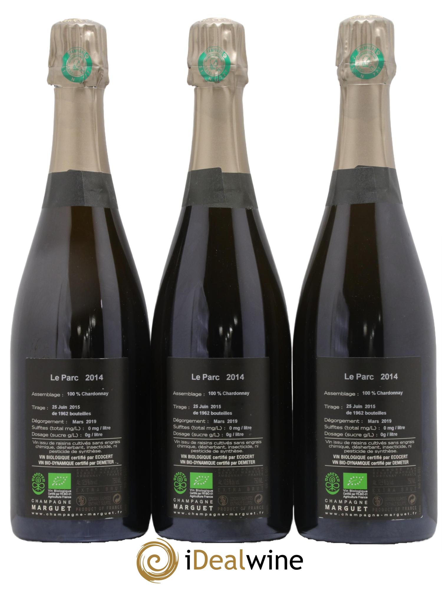 Le Parc Grand Cru Brut Nature Marguet 2014 - Lotto di 3 bottiglie - 1
