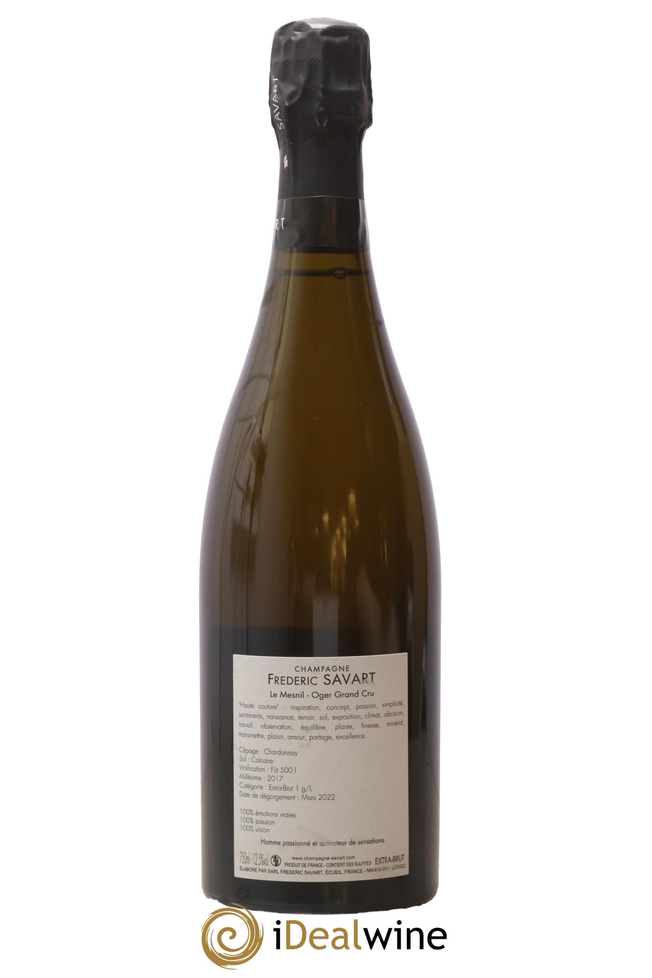 Haute Couture Le Mesnil sur Oger Extra-Brut Savart 2017 - Lot de 1 bouteille - 1