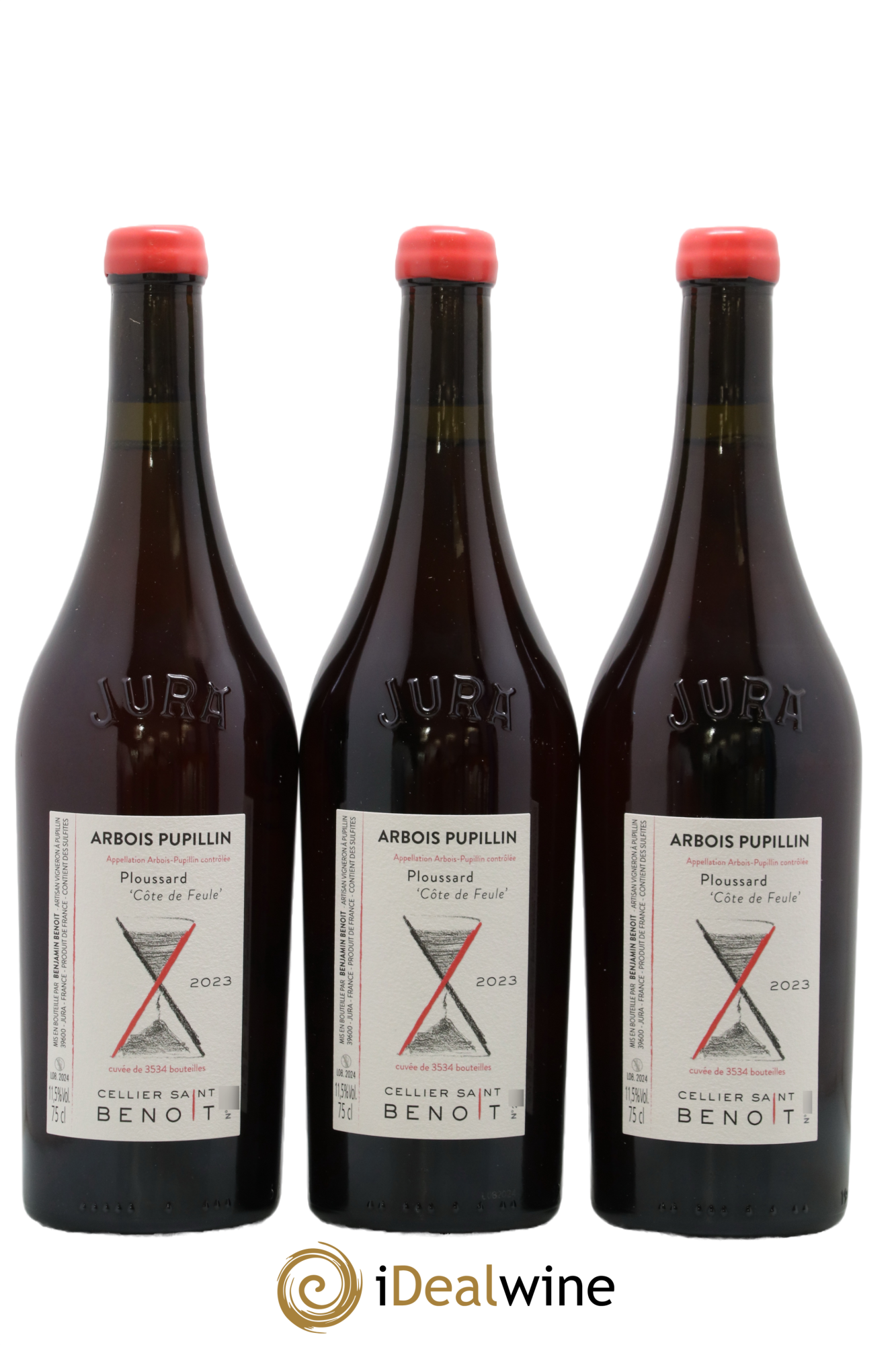 Arbois-Pupillin Ploussard Côte de Feule Cellier Saint Benoît 2023 - Lot de 3 bouteilles - 0