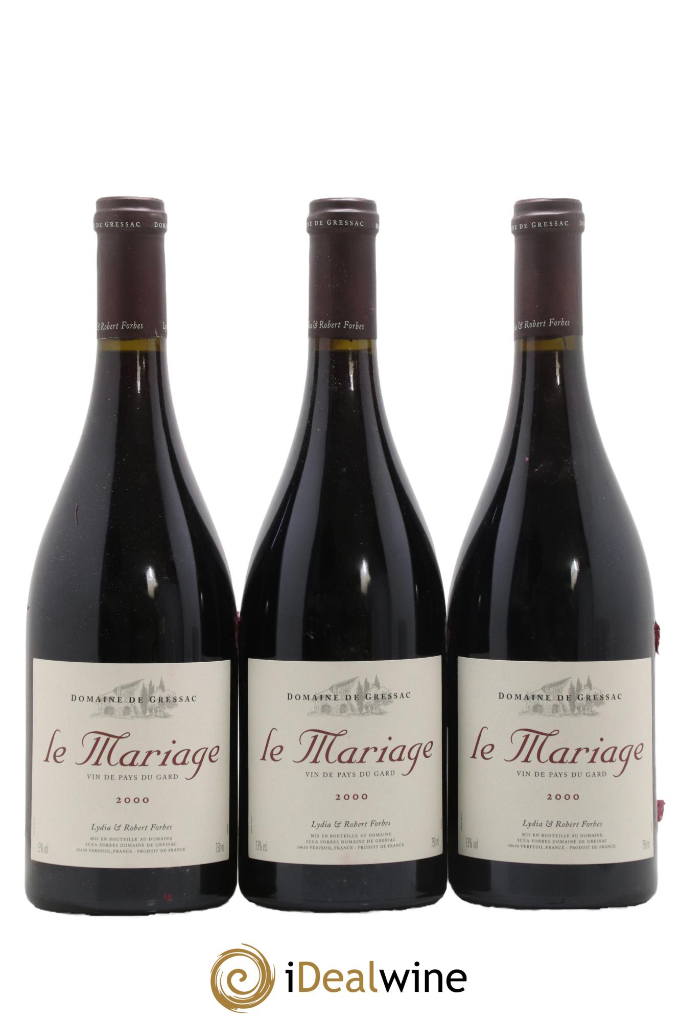 Rhône Le Mariage Domaine De Gressac 2000 - Lot de 3 bouteilles - 0
