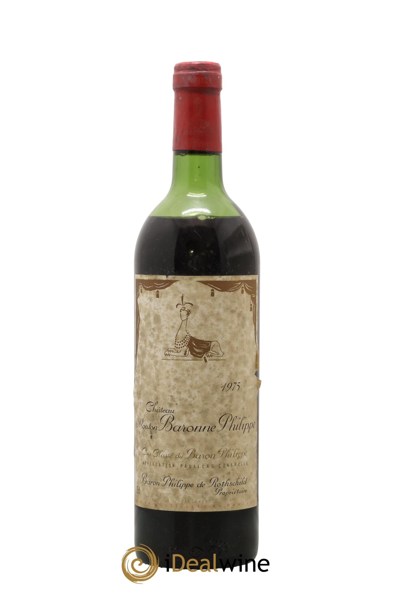 Château d' Armailhac - Mouton Baron(ne) Philippe 5ème Grand Cru Classé 1975 - Lot de 1 bouteille - 0