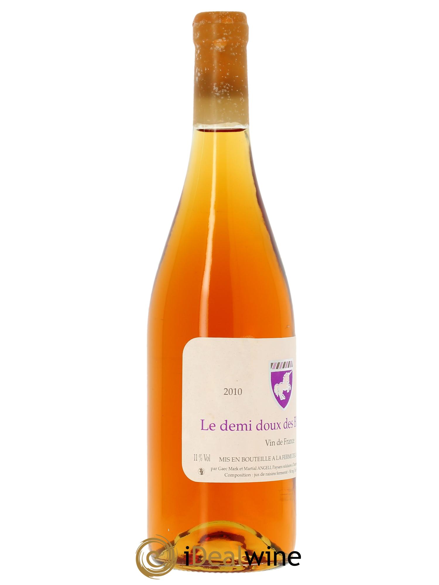 Vin de France Le Demi-doux des Blanderies Mark Angeli (Domaine) - Ferme de la Sansonnière 2010 - Lot of 1 bottle - 1