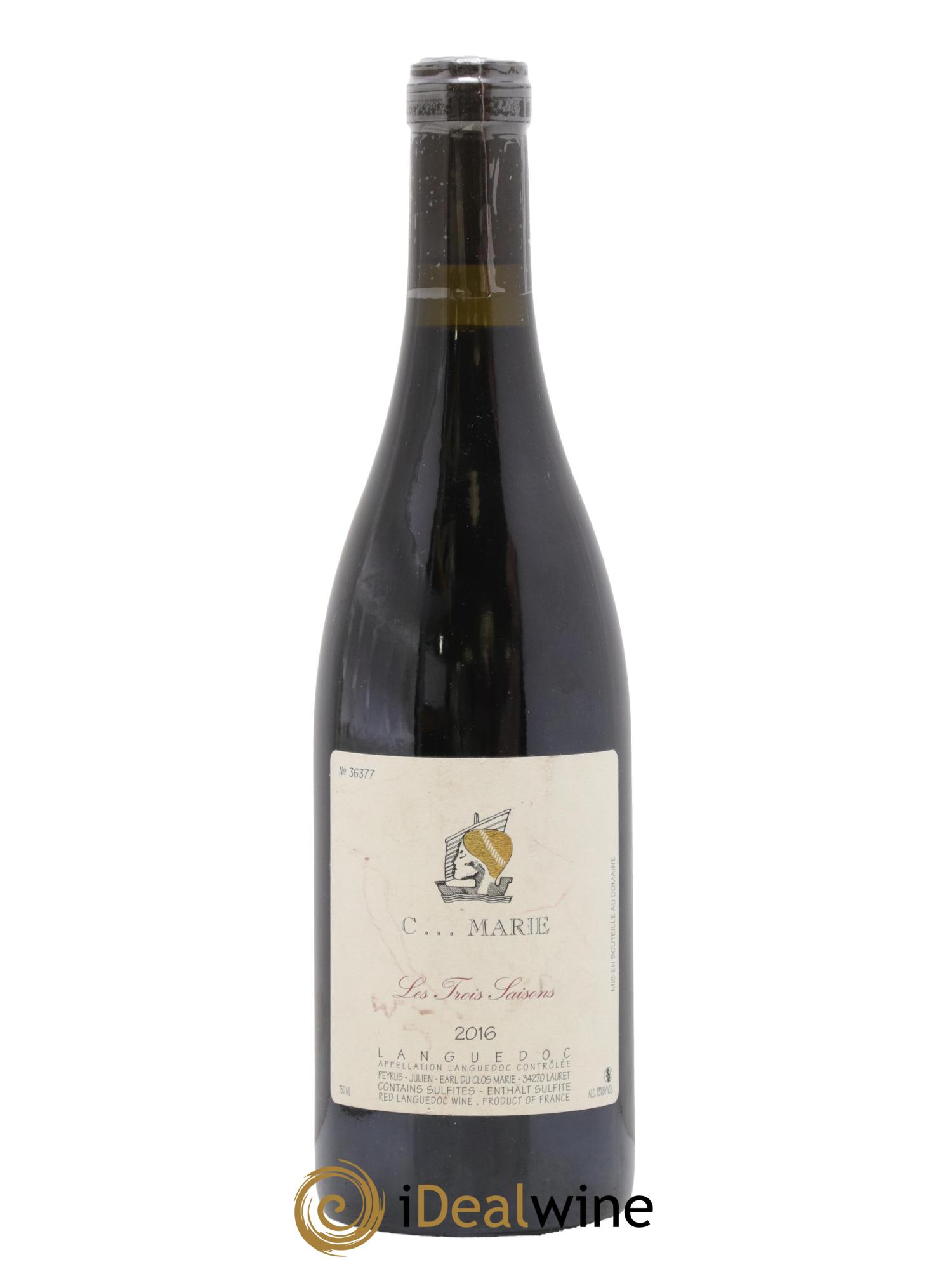Languedoc Clos Marie Les Trois Saisons 2016 - Posten von 1 Flasche - 0