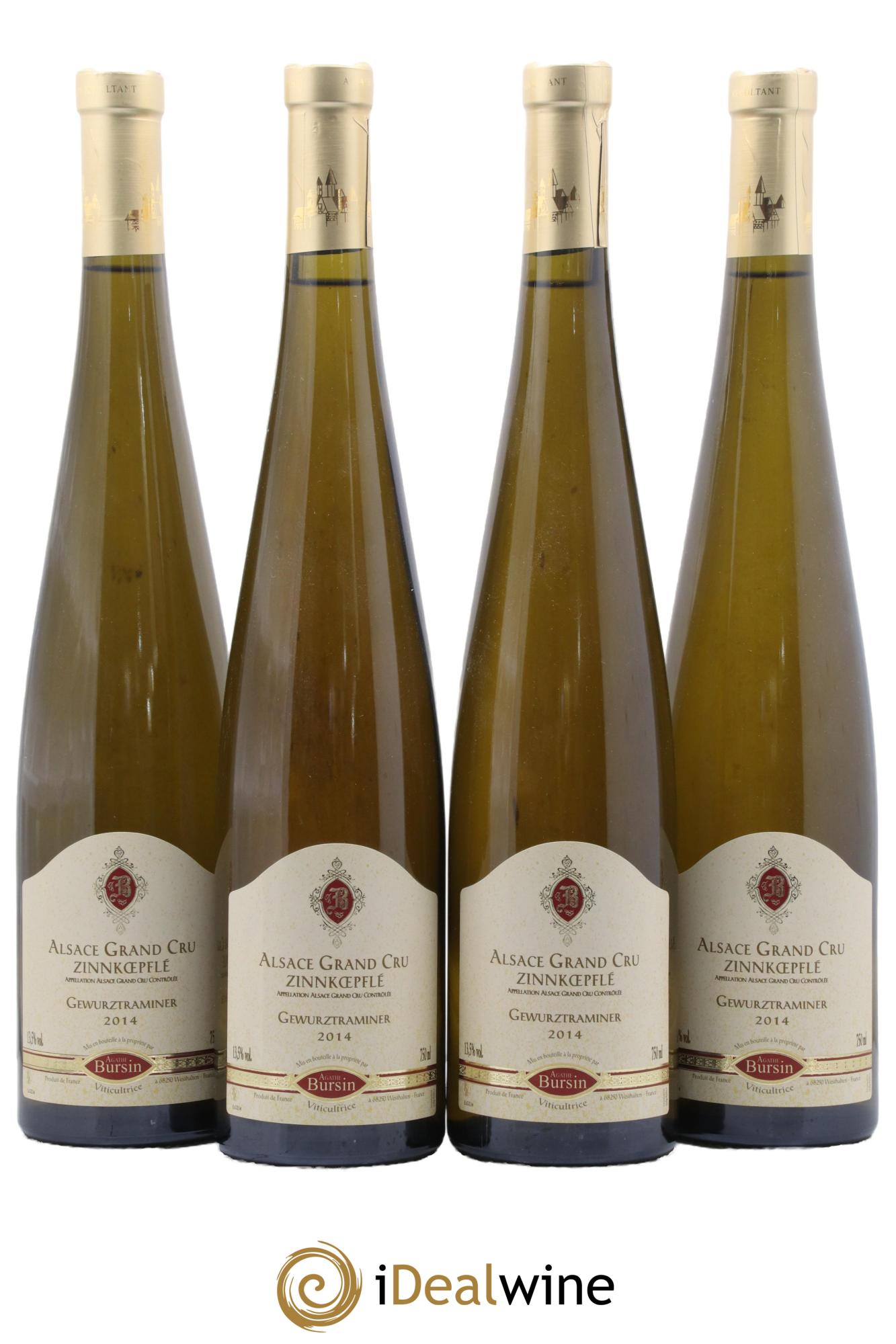 Alsace Gewurztraminer Grand Cru Zinnkoepflé Agathe Bursin 2014 - Lot of 4 bottles - 0