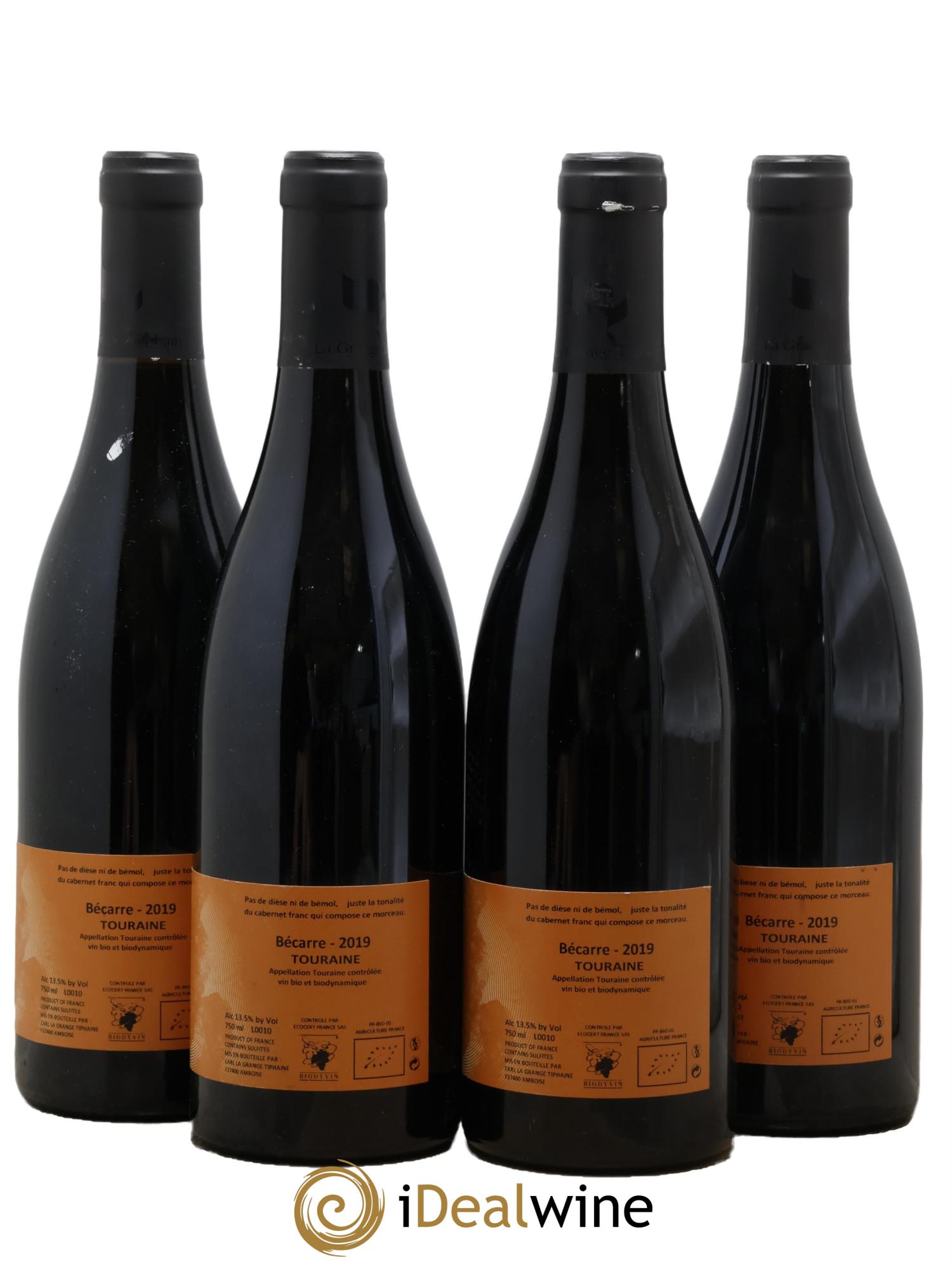 Touraine Bécarre La Grange Tiphaine 2019 - Lot of 4 bottles - 1