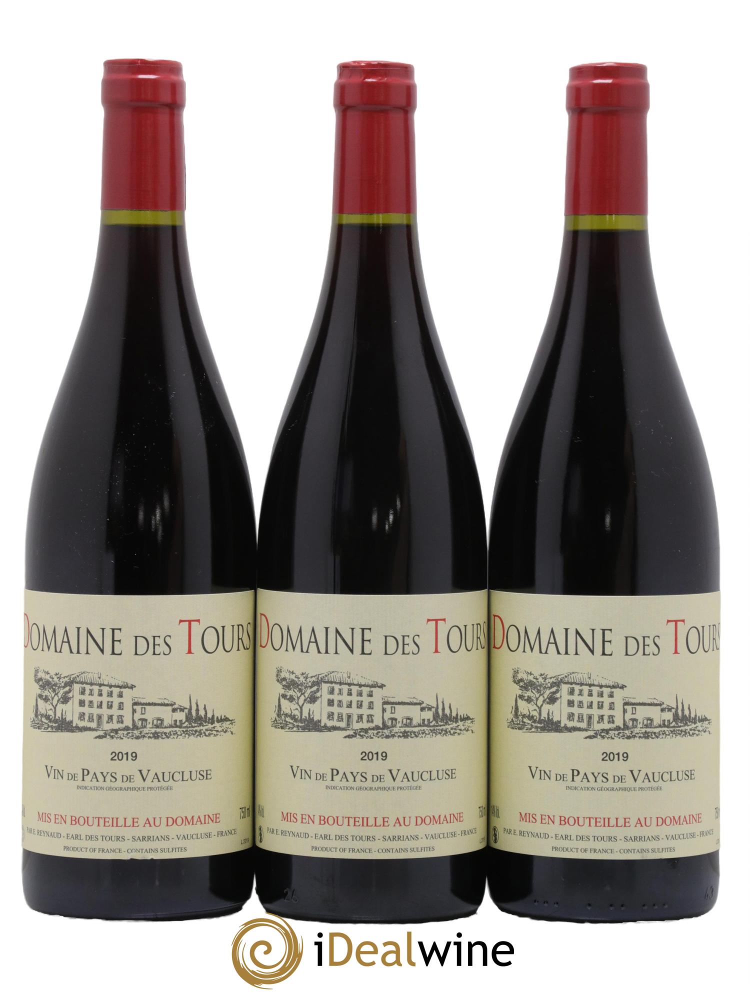 Vaucluse (Vin de Pays de Vaucluse) Domaine des Tours Emmanuel Reynaud 2019 - Lot de 3 bouteilles - 0