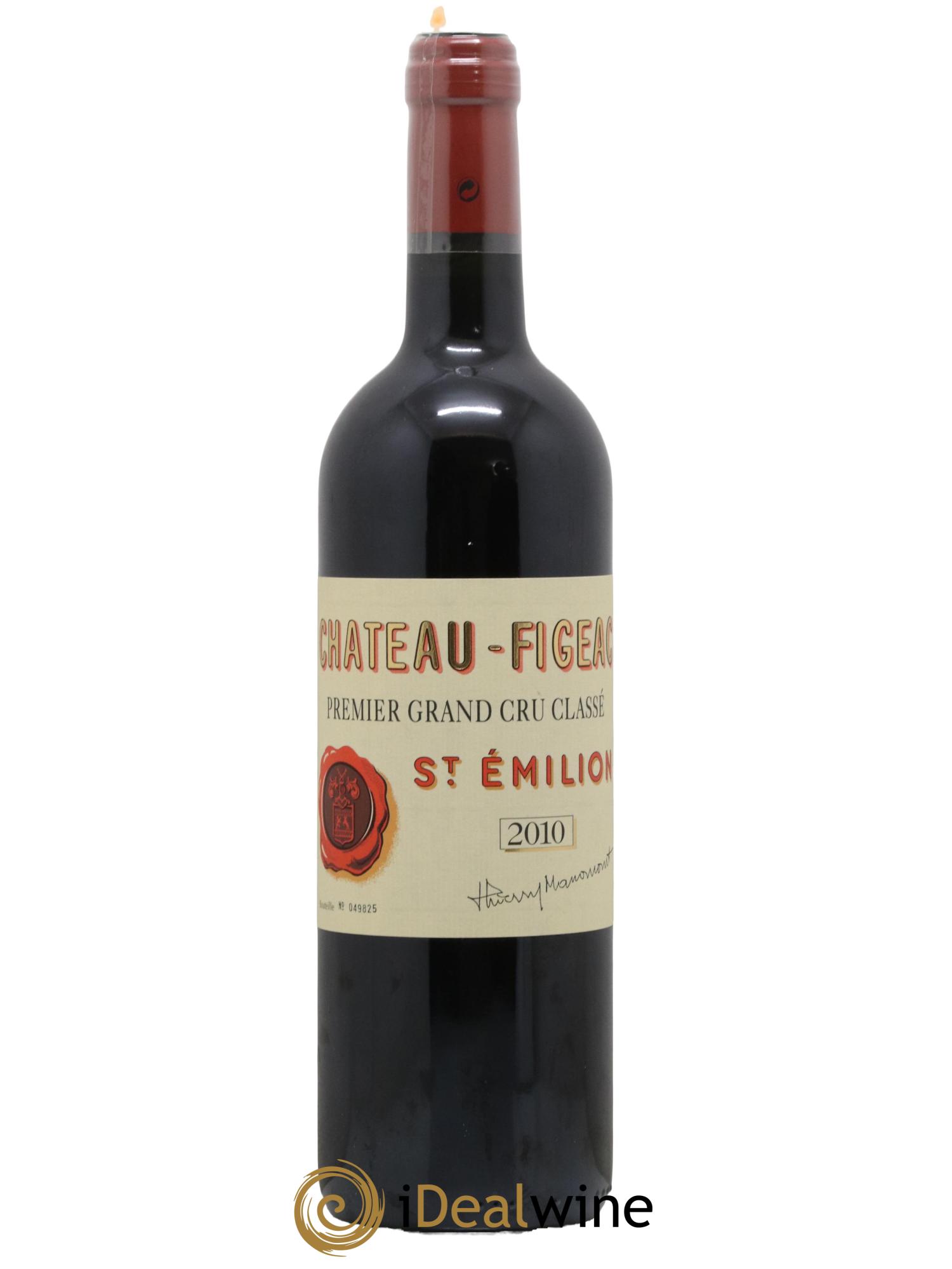 Château Figeac 1er Grand Cru Classé A 2010 - Lot de 1 bouteille - 0