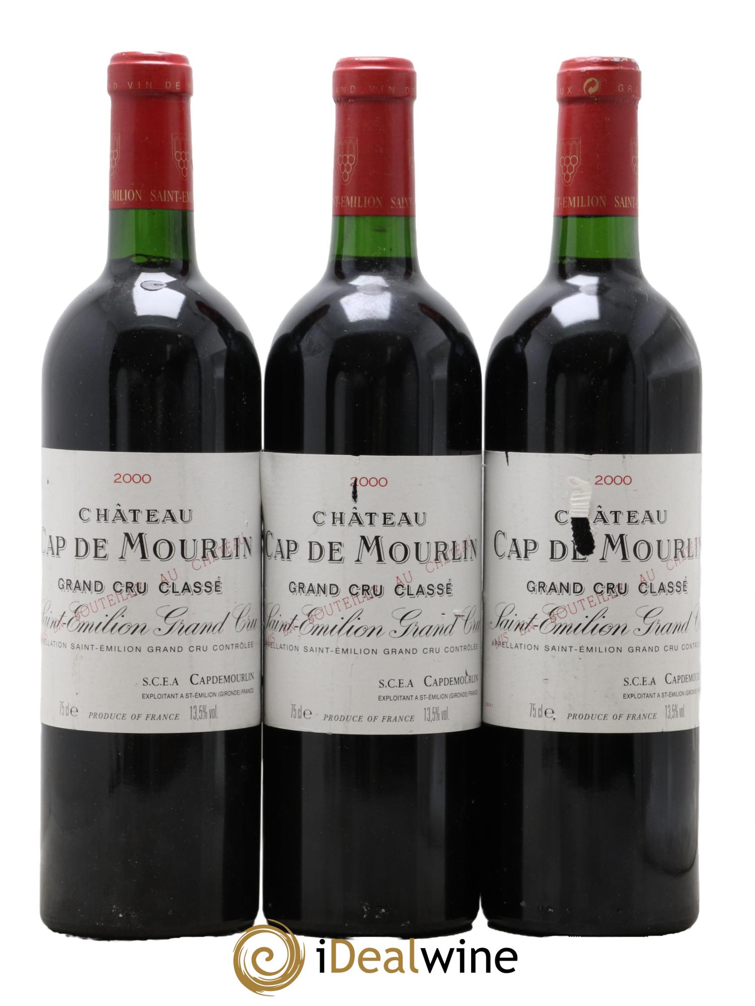 Château Cap de Mourlin Grand Cru Classé 2000 - Lotto di 3 bottiglie - 0
