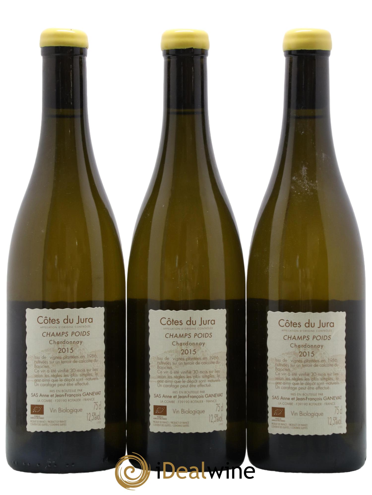 Côtes du Jura Champs Poids Anne et Jean François Ganevat 2015 - Lot de 3 bouteilles - 1