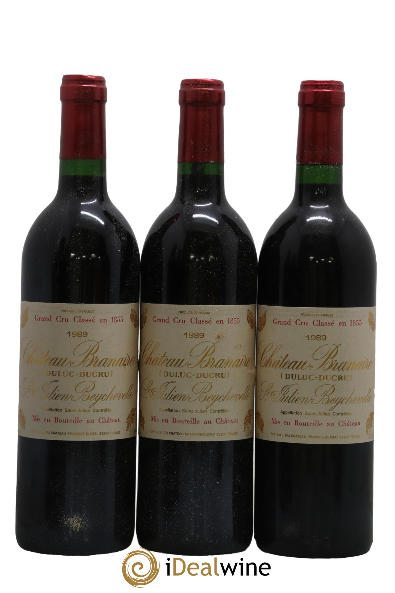 Château Branaire Ducru 4ème Grand Cru Classé 1989 - Posten von 3 Flaschen - 0