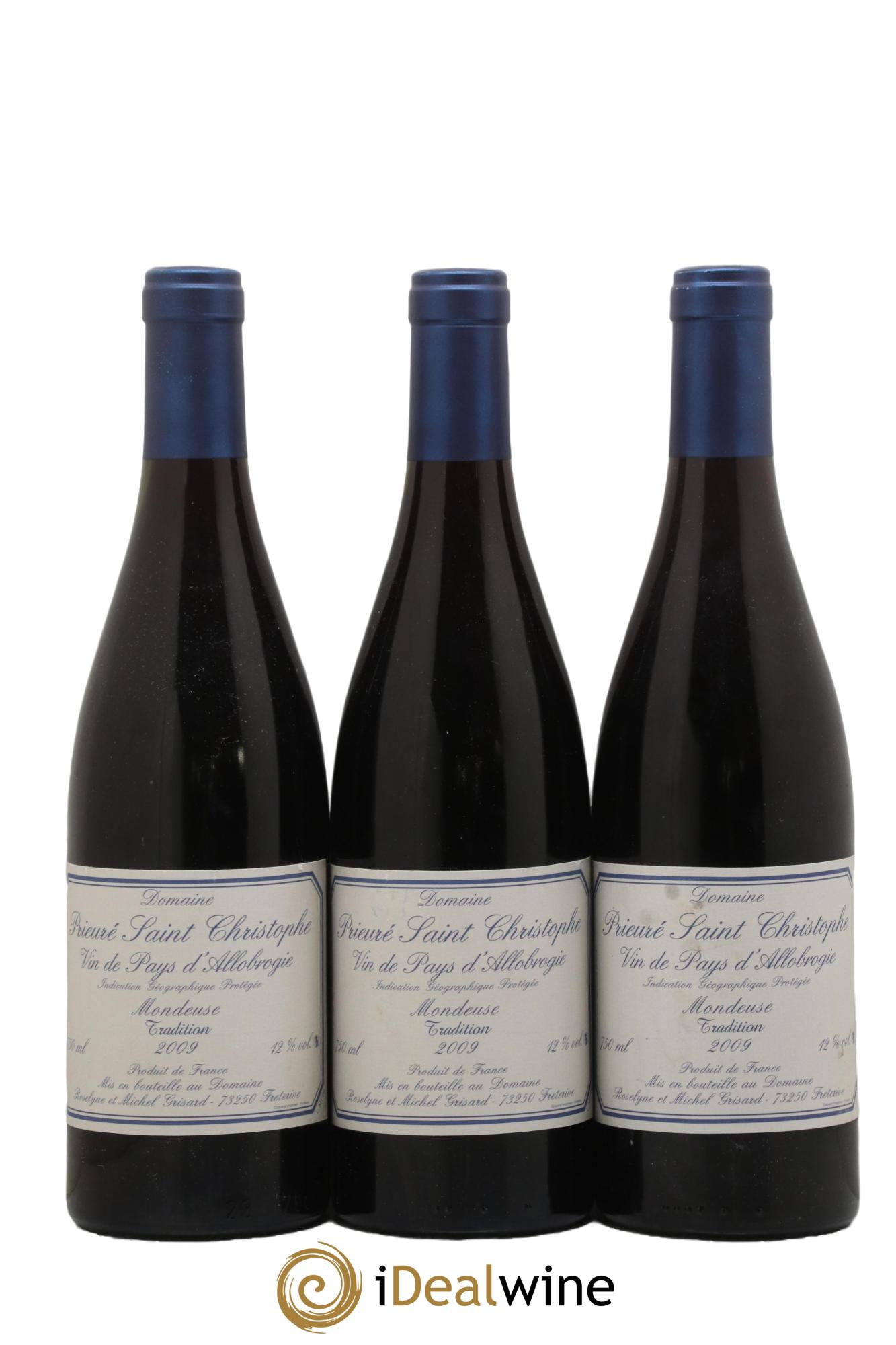 Vin des Allobroges Mondeuse Tradition Prieuré Saint Christophe (Domaine) 2009 - Lot de 3 bouteilles - 0