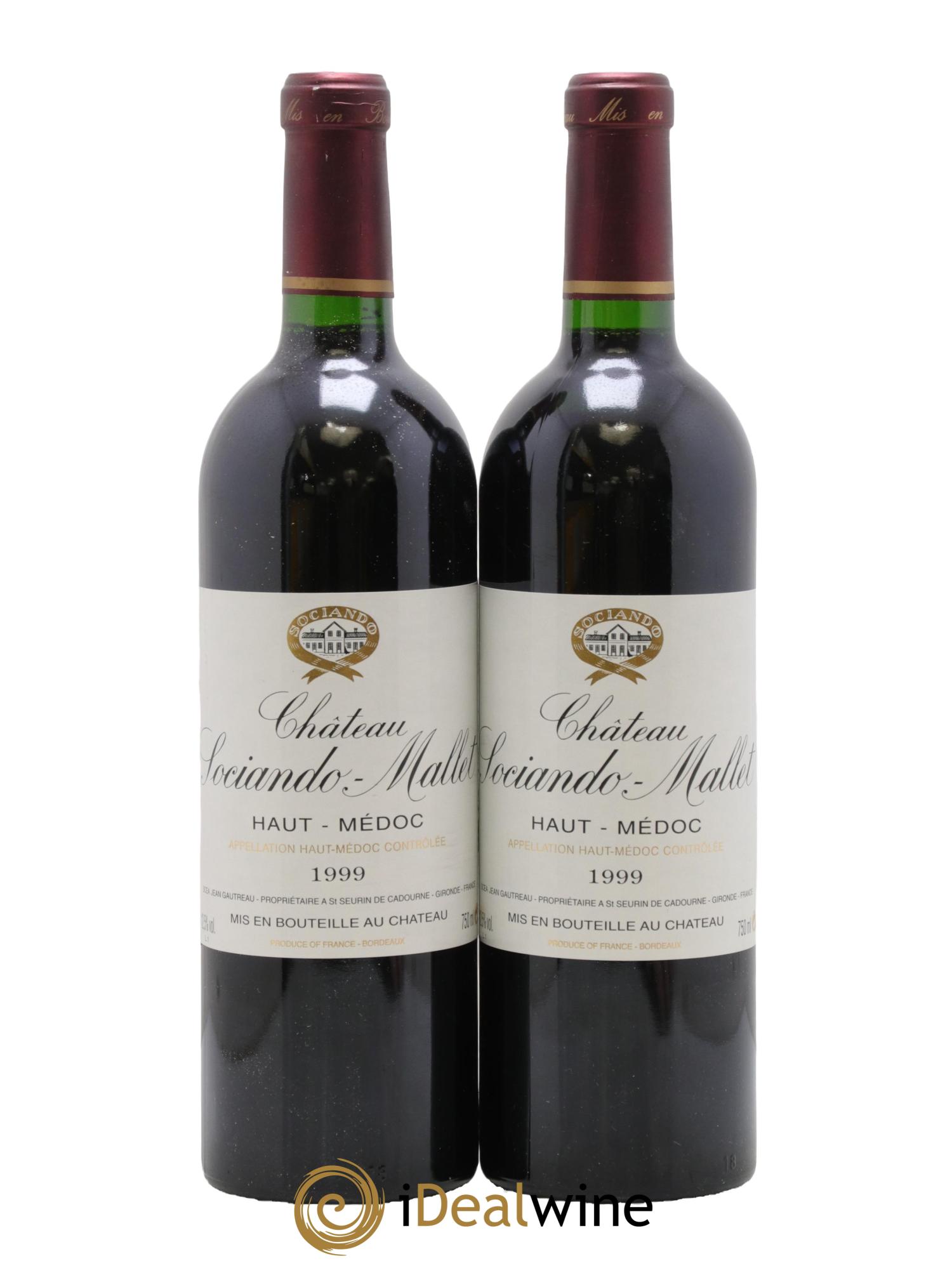 Château Sociando Mallet 1999 - Lot de 2 bouteilles - 0