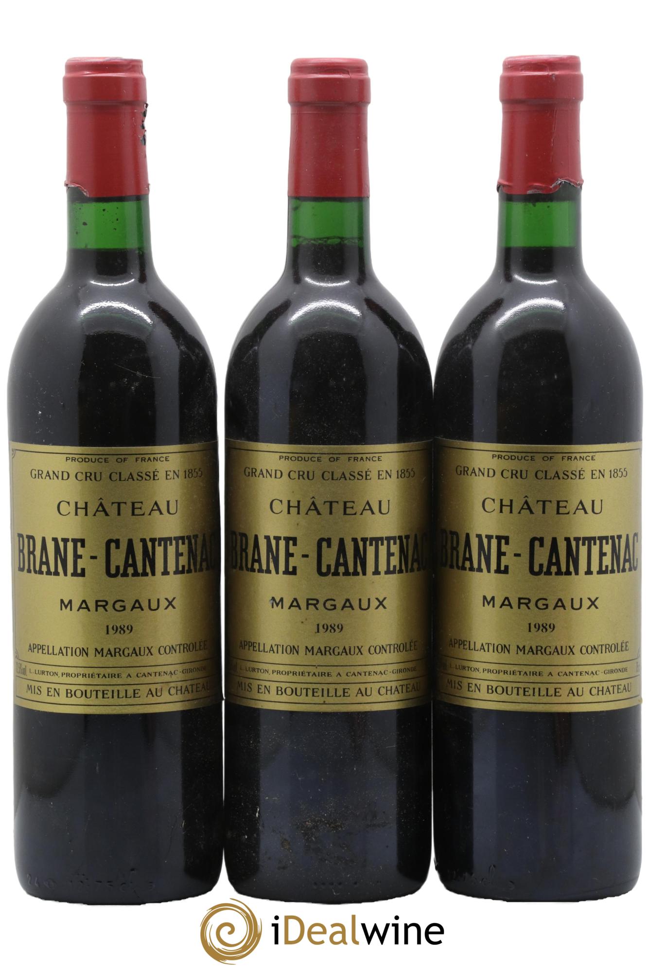 Château Brane Cantenac 2ème Grand Cru Classé 1989 - Lotto di 3 bottiglie - 0