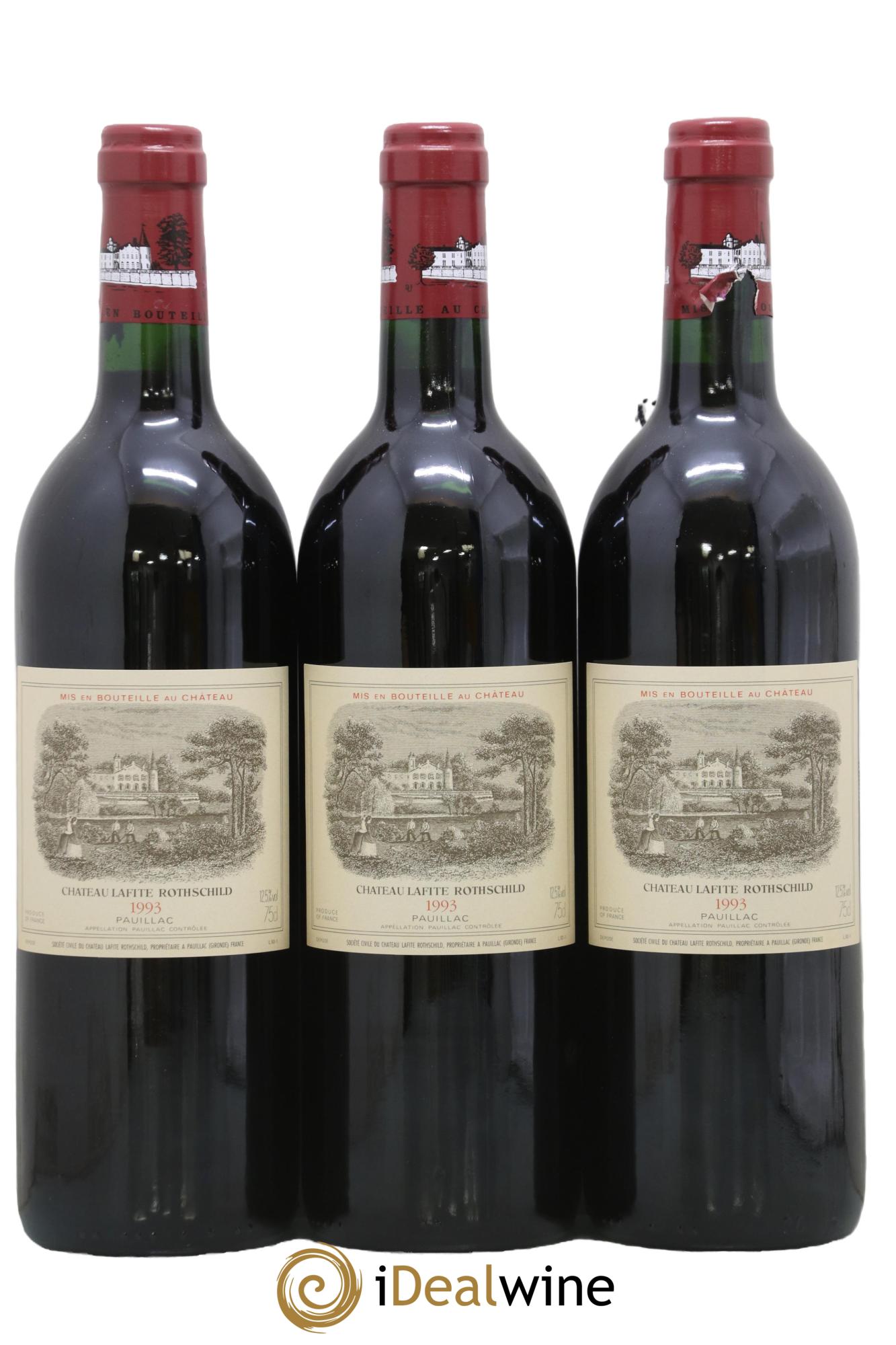 Château Lafite Rothschild 1er Grand Cru Classé 1993 - Lot de 3 bouteilles - 0