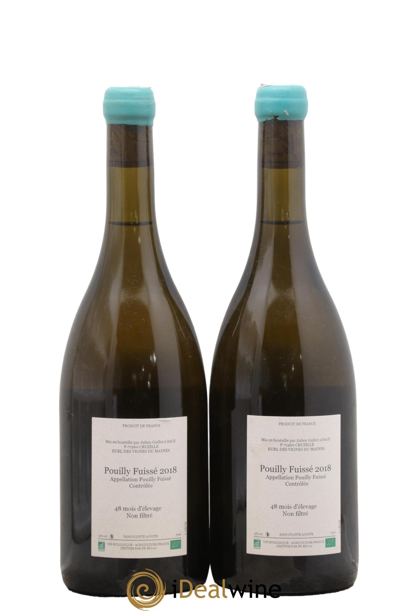 Pouilly-Fuissé Léandre l'Homme Lion Les Vignes du Maynes 2018 - Lot of 2 bottles - 1