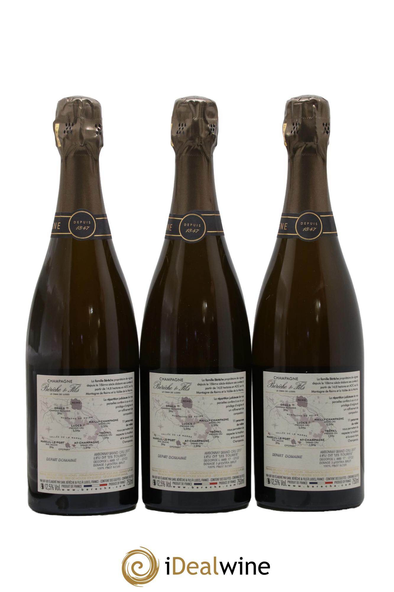 Ambonnay Grand Cru Extra-Brut Bérêche et Fils 2017 - Lot de 3 bouteilles - 1