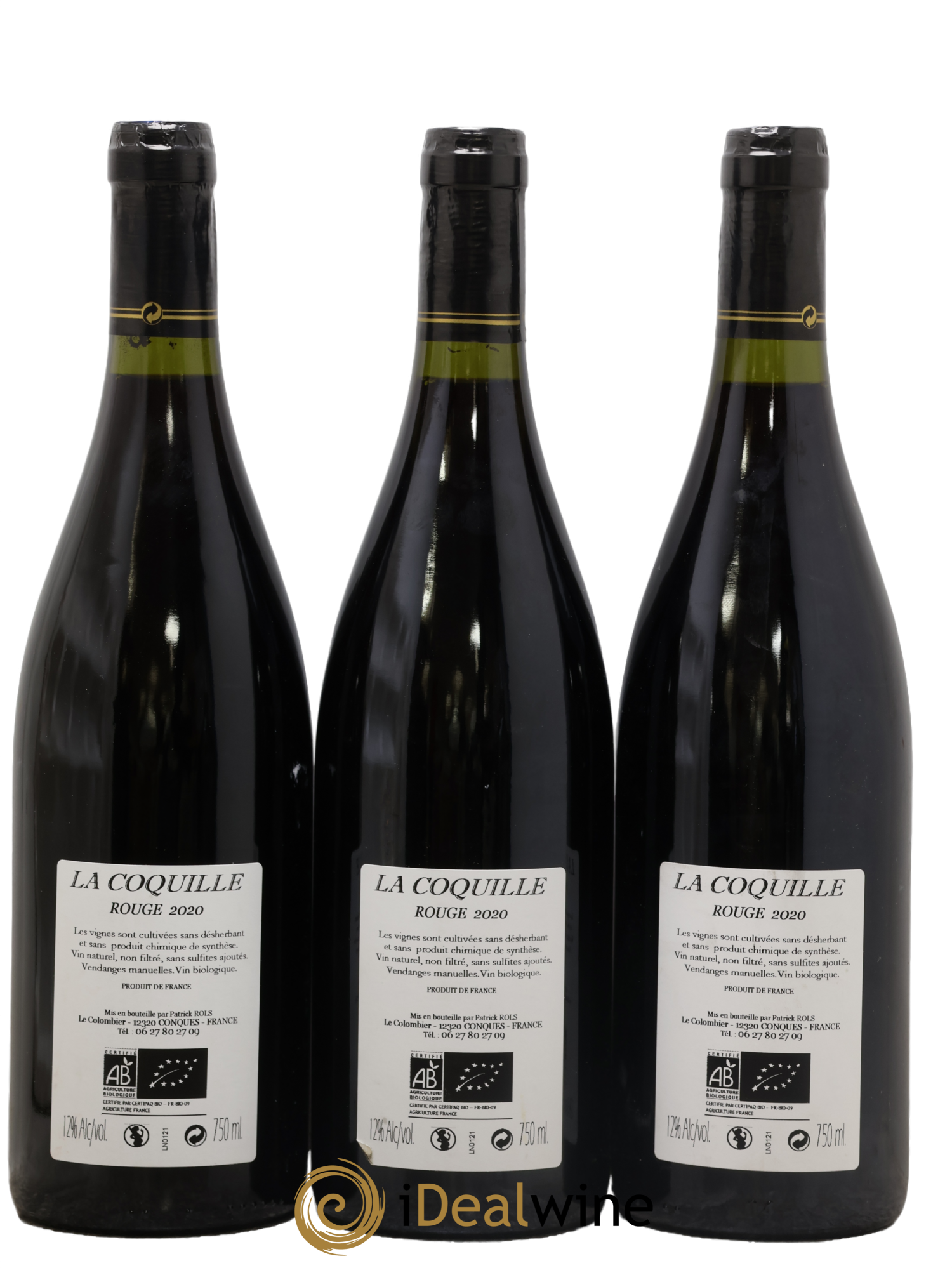 Sud-Ouest Vin De Pays De L'Aveyron La Coquille Rols 2020 - Lot de 3 bouteilles - 1