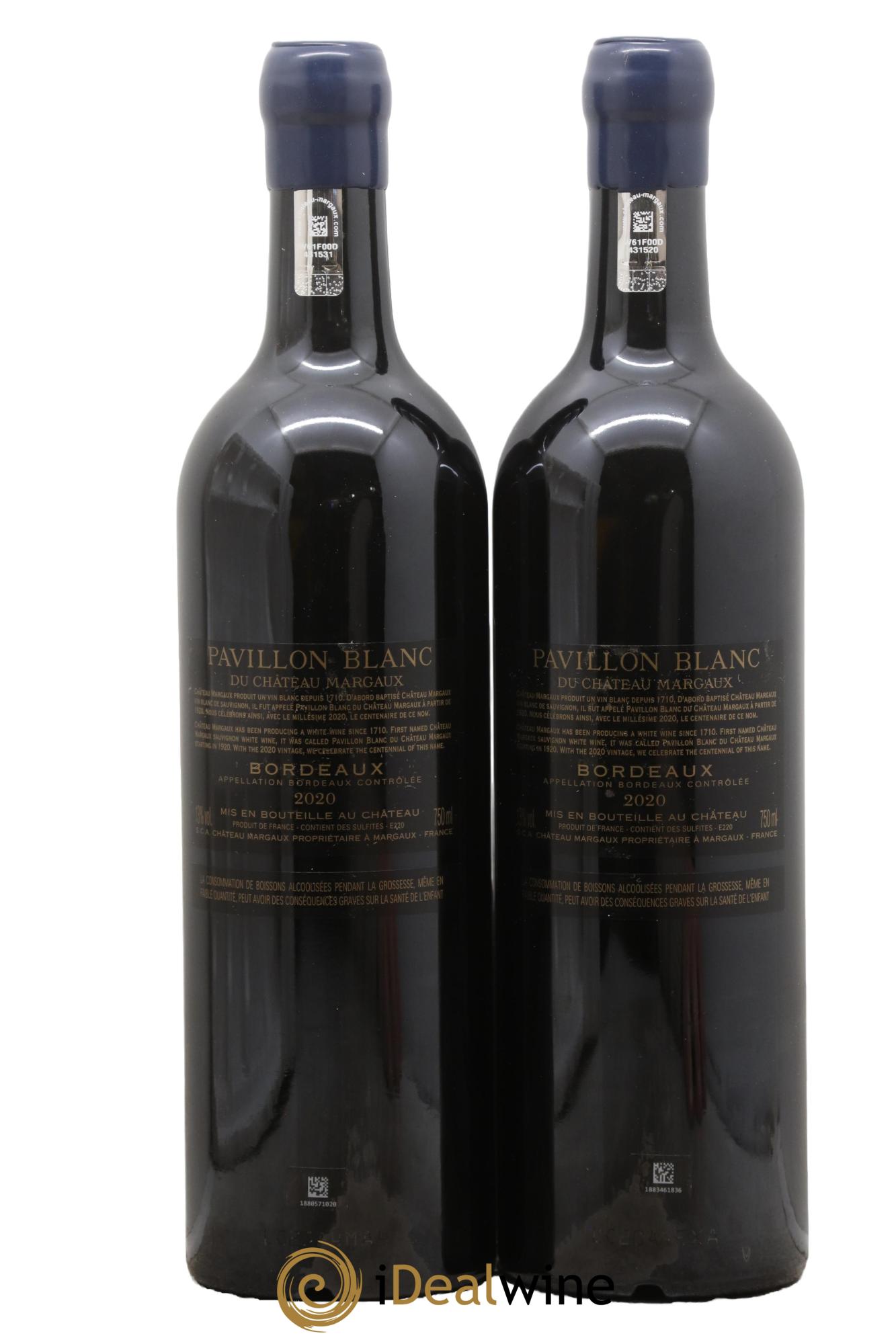 Pavillon Blanc du Château Margaux 2020 - Lotto di 2 bottiglie - 1