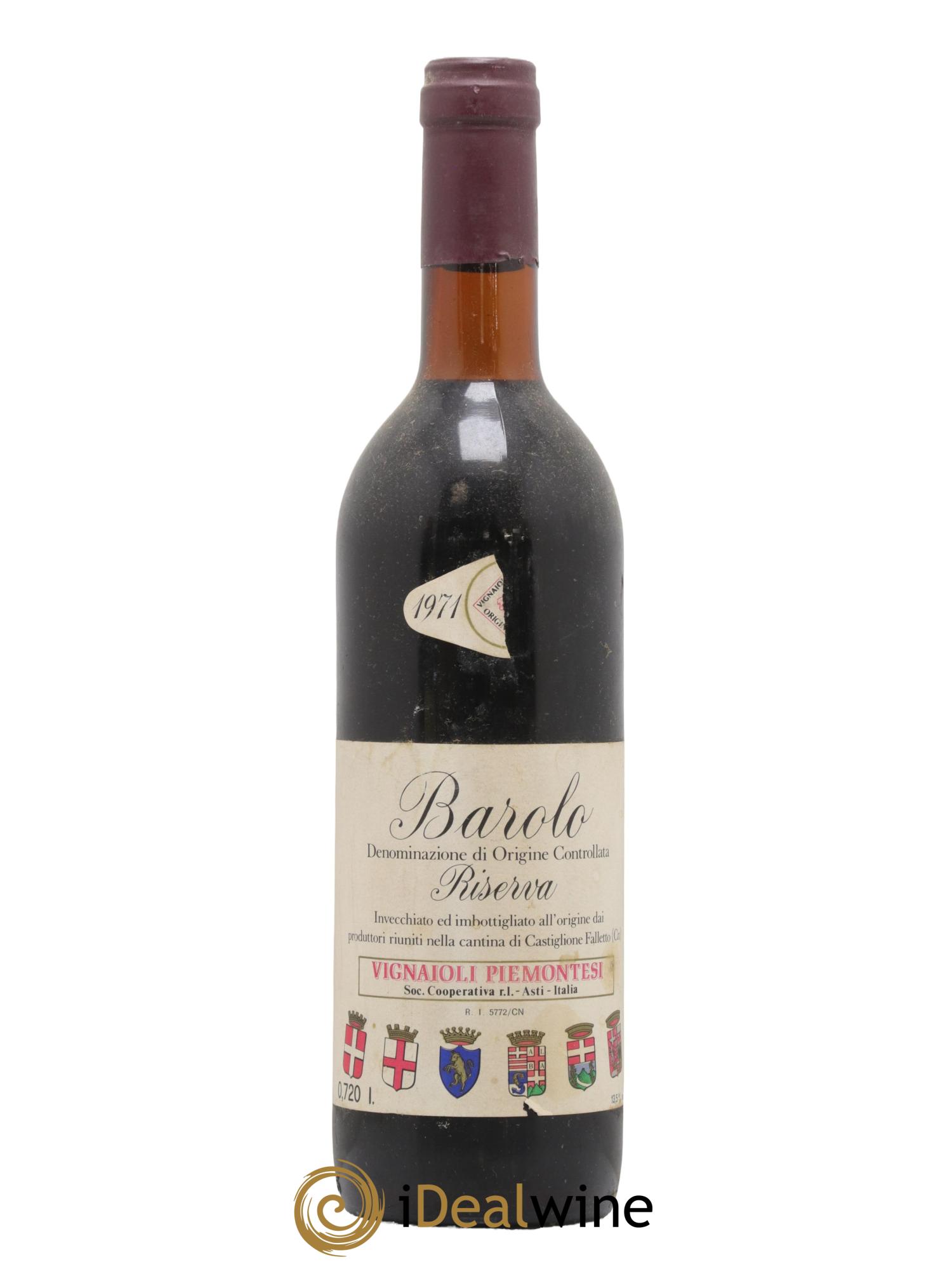 Barolo Riserva Vignaioli Piemontesi 1971 - Posten von 1 Flasche - 0