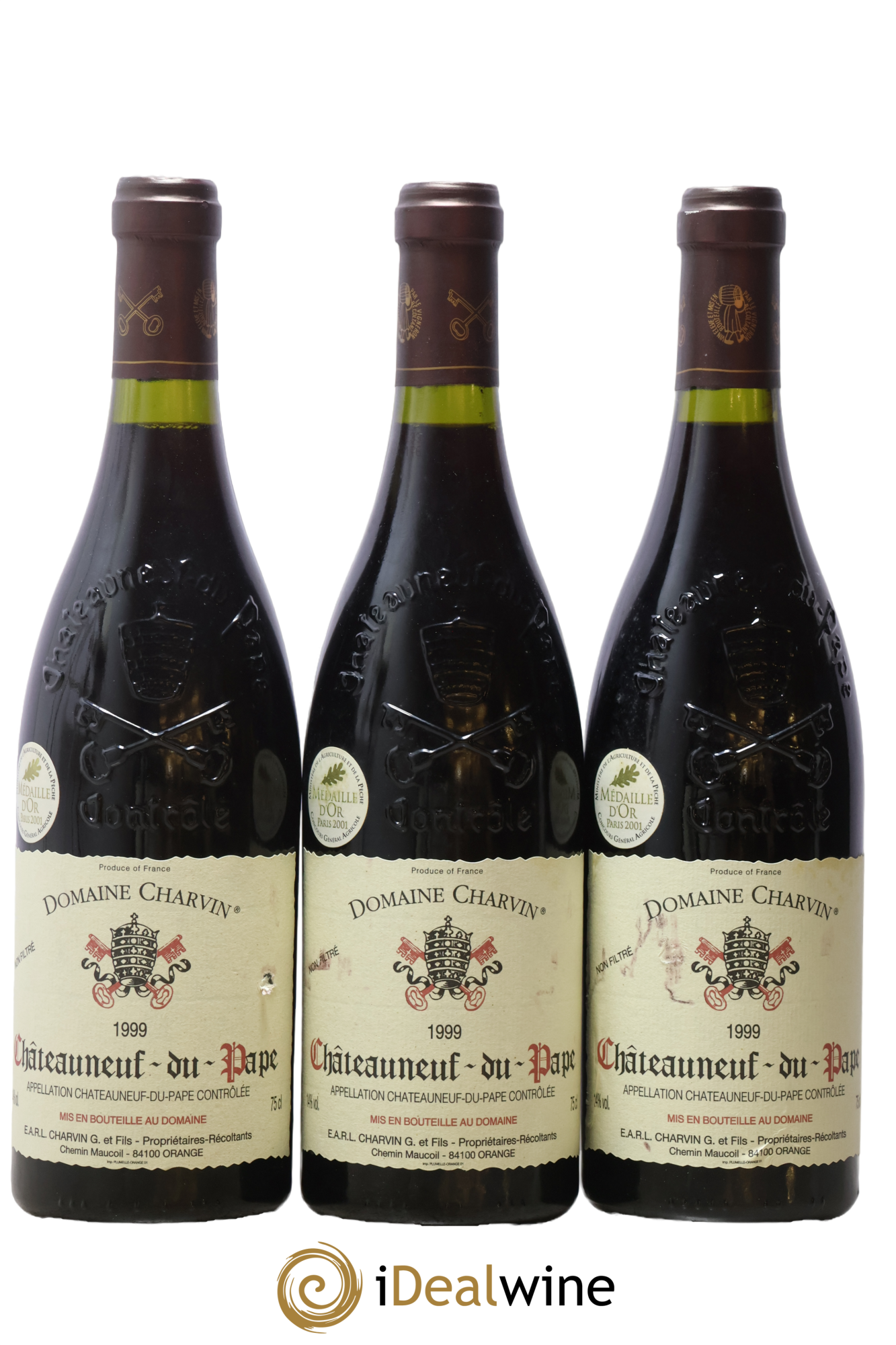 Châteauneuf-du-Pape Charvin (Domaine) 1999 - Lotto di 3 bottiglie - 0