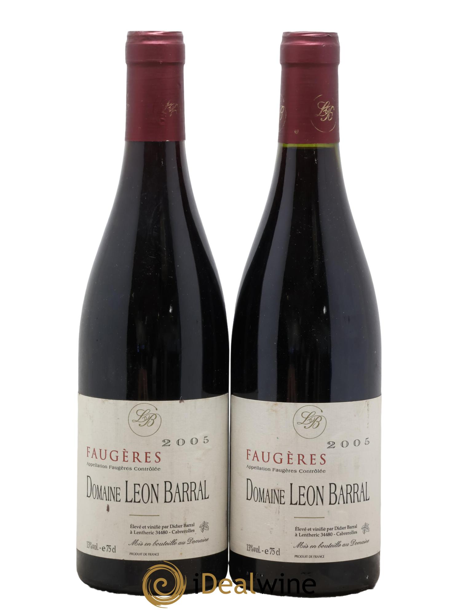 Faugères Domaine Léon Barral 2005 - Lotto di 2 bottiglie - 0