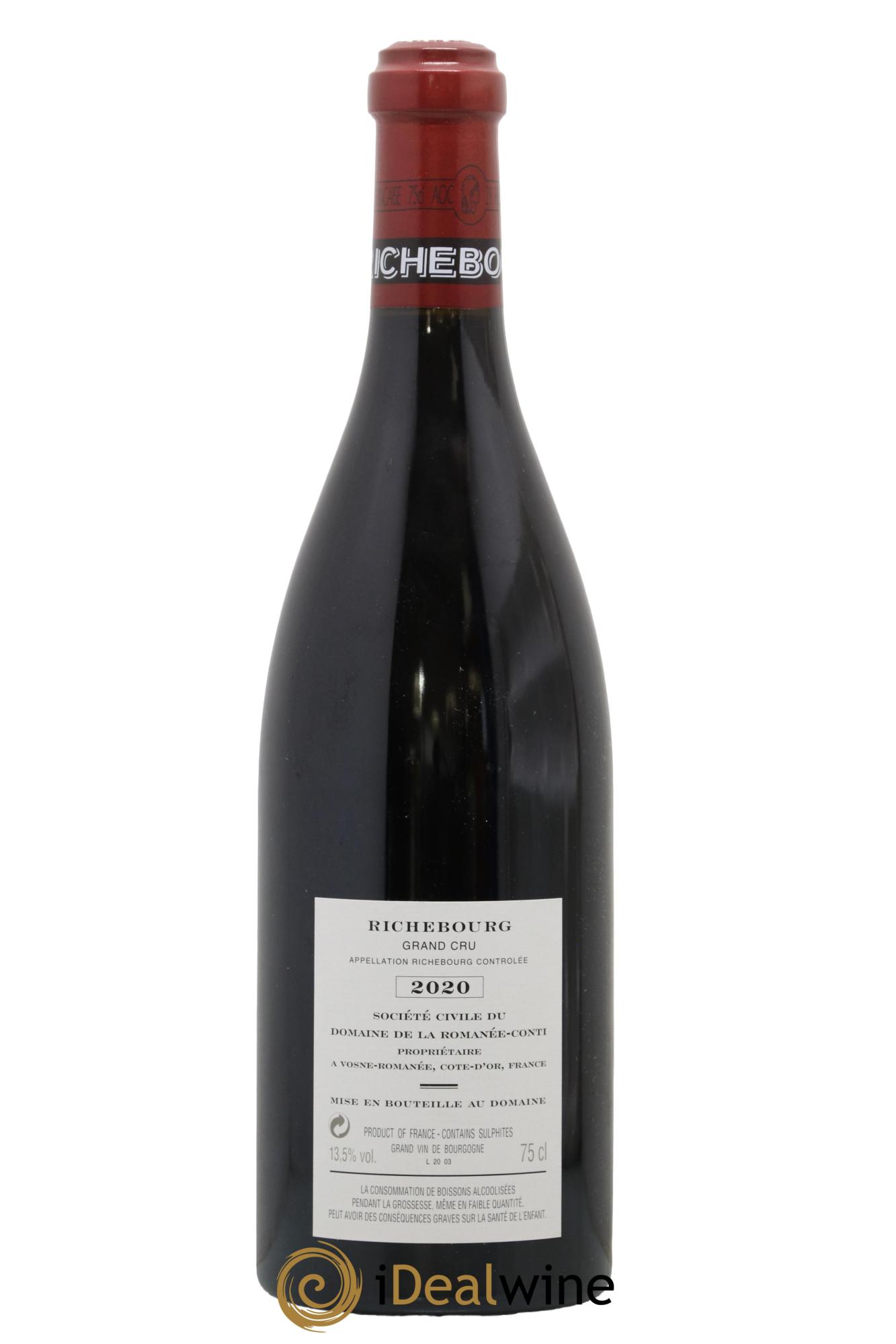 Richebourg Grand Cru Domaine de la Romanée-Conti 2020 - Lot of 1 bottle - 1