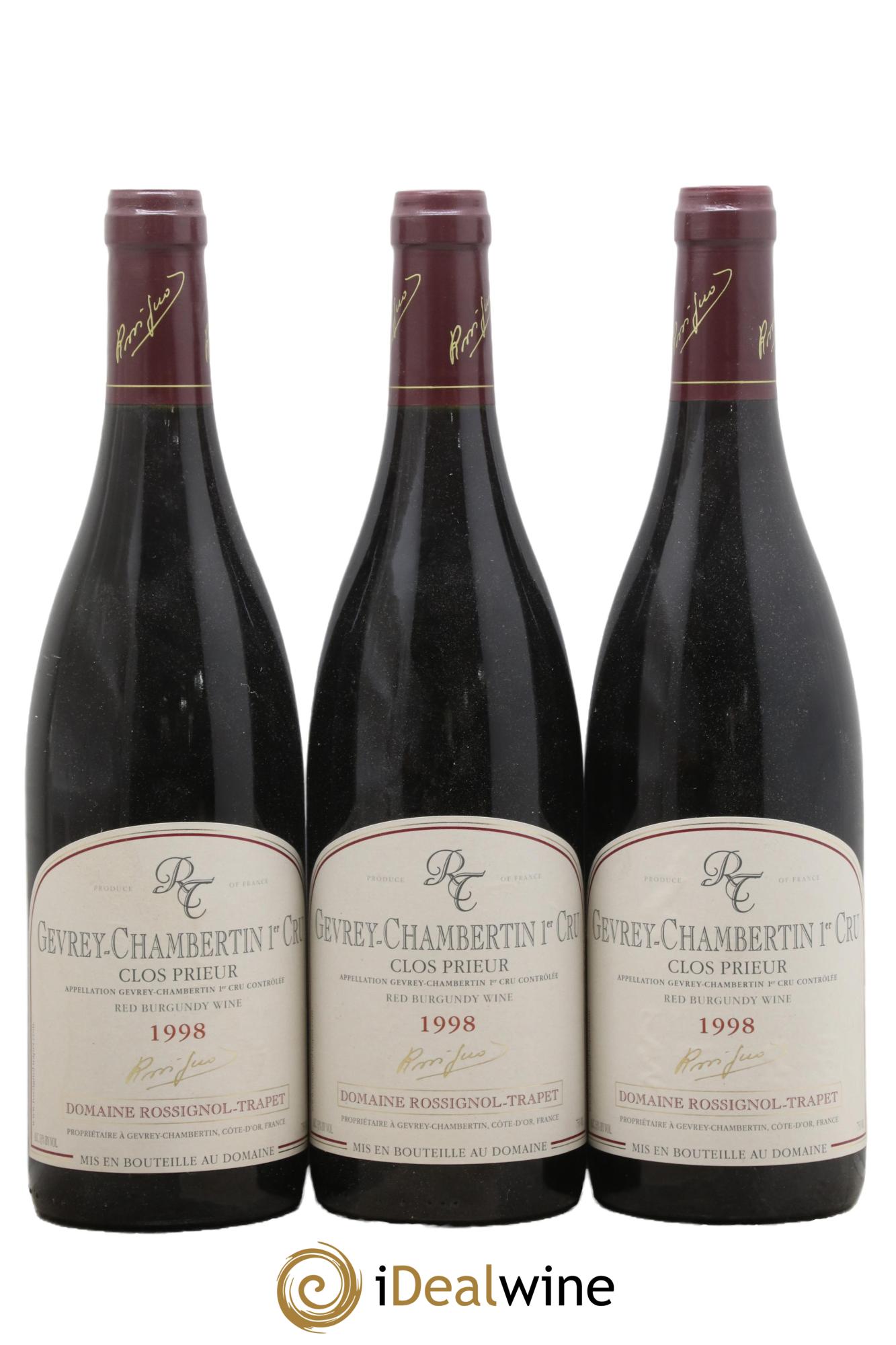Gevrey-Chambertin 1er Cru Clos Prieur Rossignol-Trapet (Domaine) 1998 - Posten von 3 Flaschen - 0