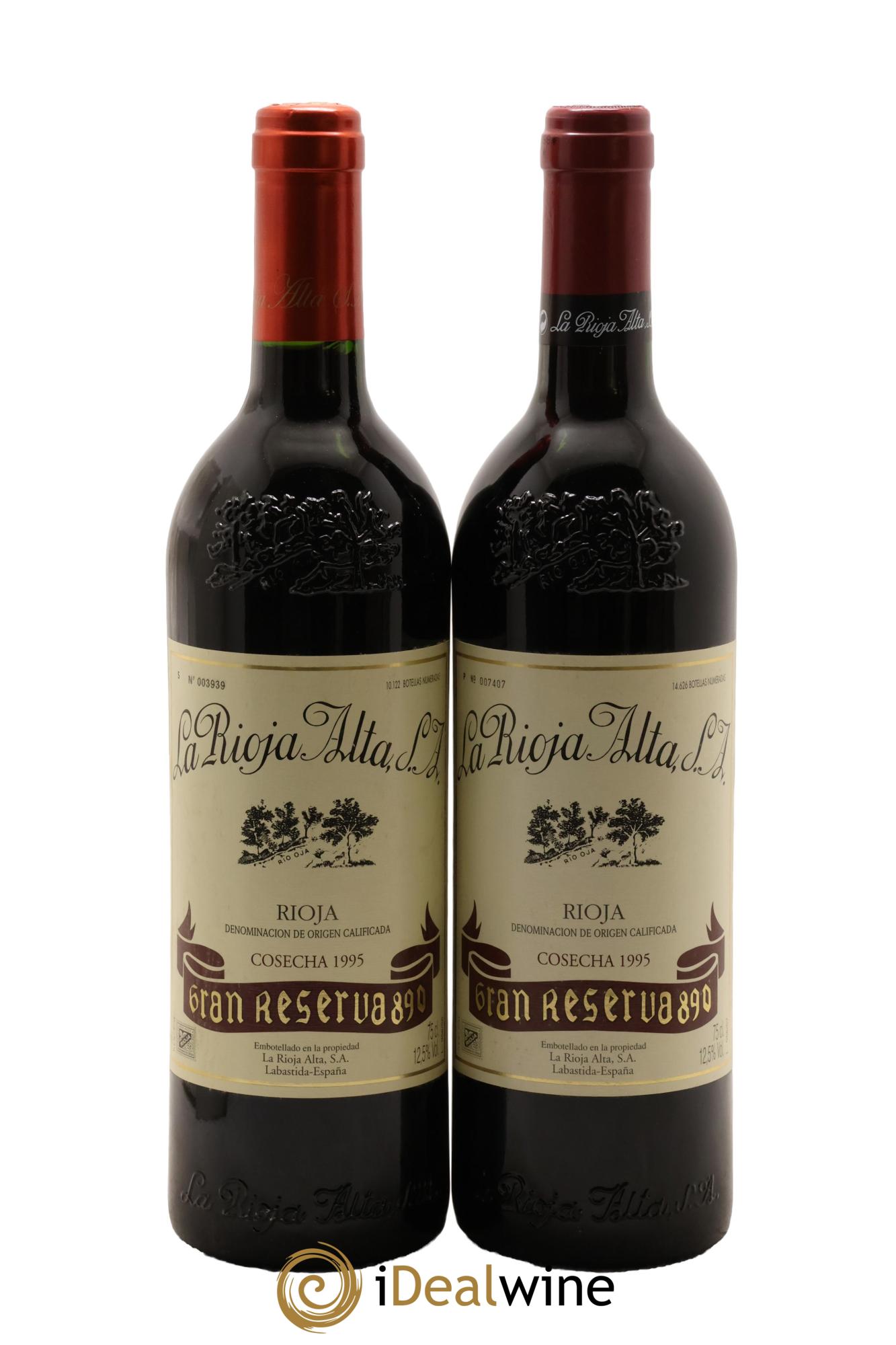 Rioja DOCa Gran Reserva 890 La Rioja Alta 1995 - Posten von 2 Flaschen - 0