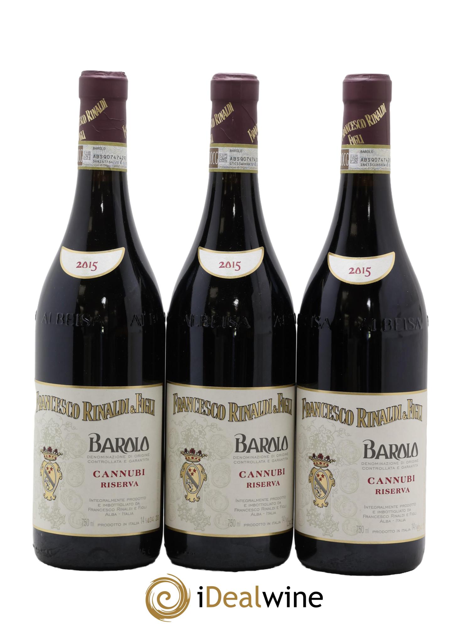 Barolo DOCG Riserva Cannubi Fransesco Rinaldi 2015 - Lot de 3 bouteilles - 0