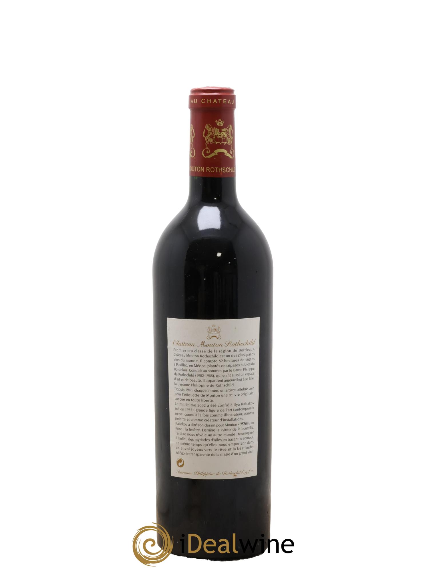 Château Mouton Rothschild 1er Grand Cru Classé 2002 - Lot de 1 bouteille - 1