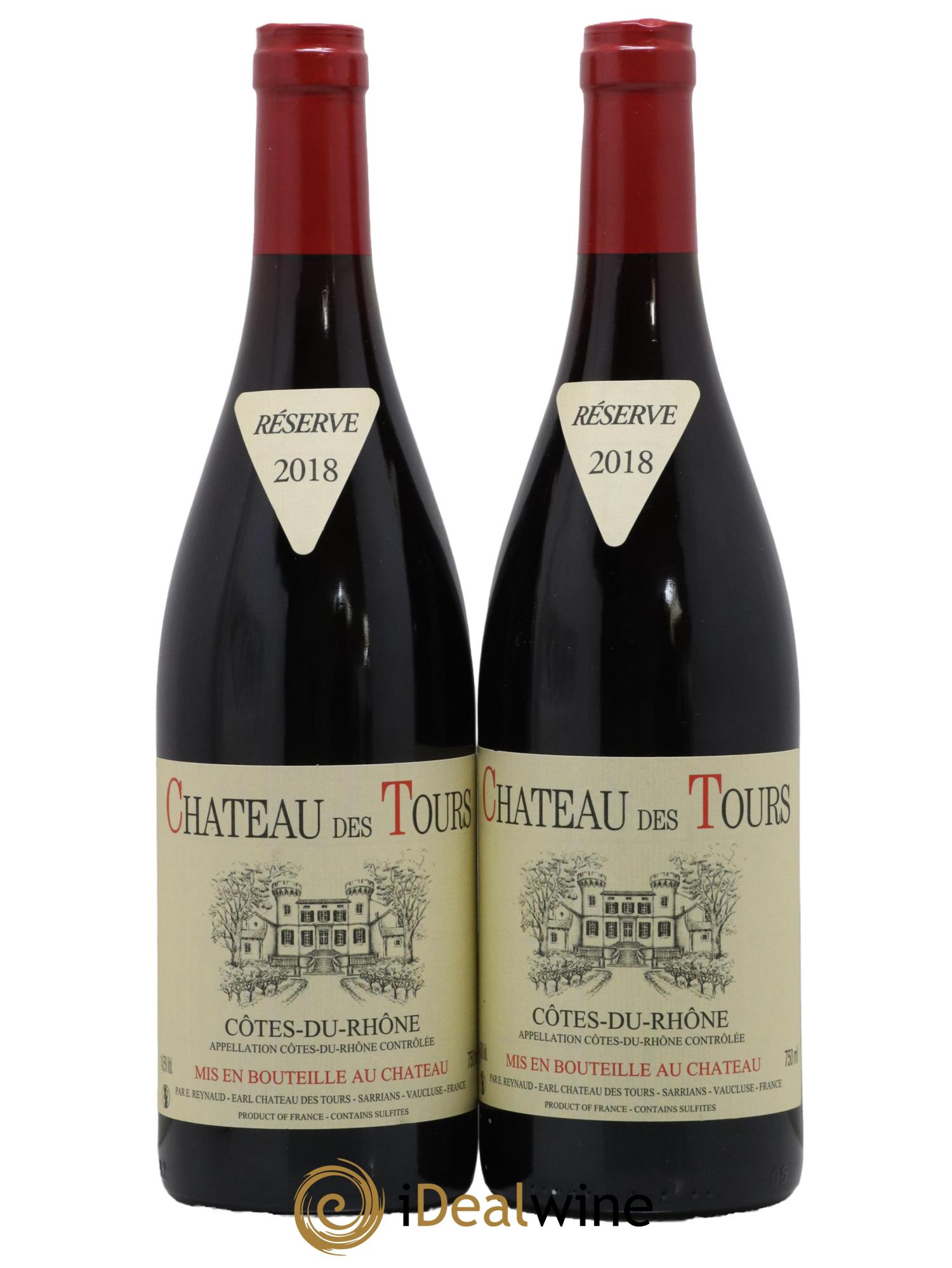 Côtes-du-Rhône Château des Tours Emmanuel Reynaud 2018 - Lot de 2 bouteilles - 0