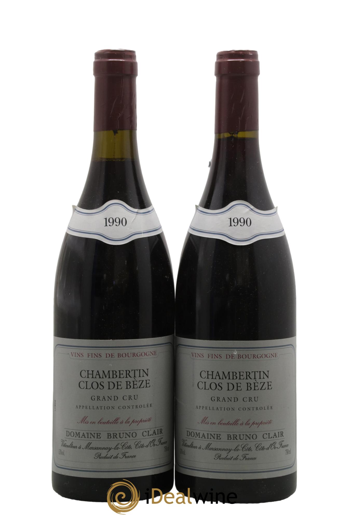 Chambertin Clos de Bèze Grand Cru Bruno Clair (Domaine) 1990 - Lot de 2 bouteilles - 0
