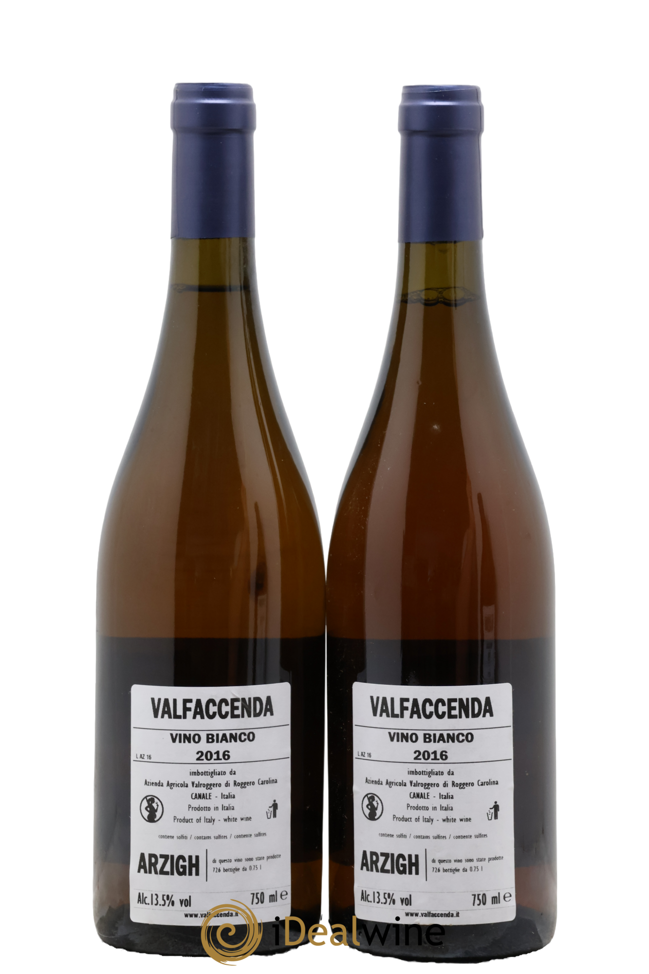 Italie Arzigh Bianco DOCG Valfaccenda Valroggero di Roggero Carolina 2016 - Lot of 2 bottles - 1