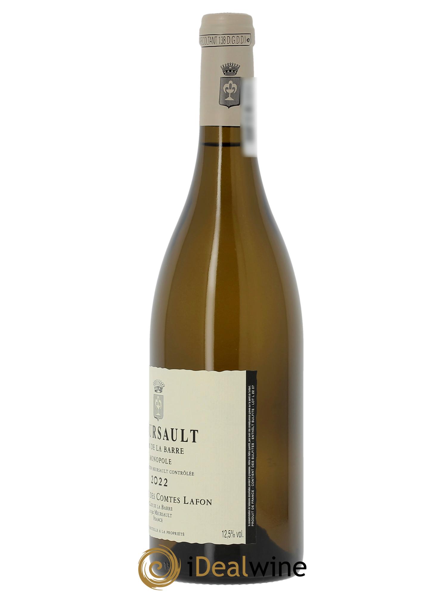 Meursault Clos de la Barre Comtes Lafon (Domaine des) 2022 - Lot de 1 bouteille - 1