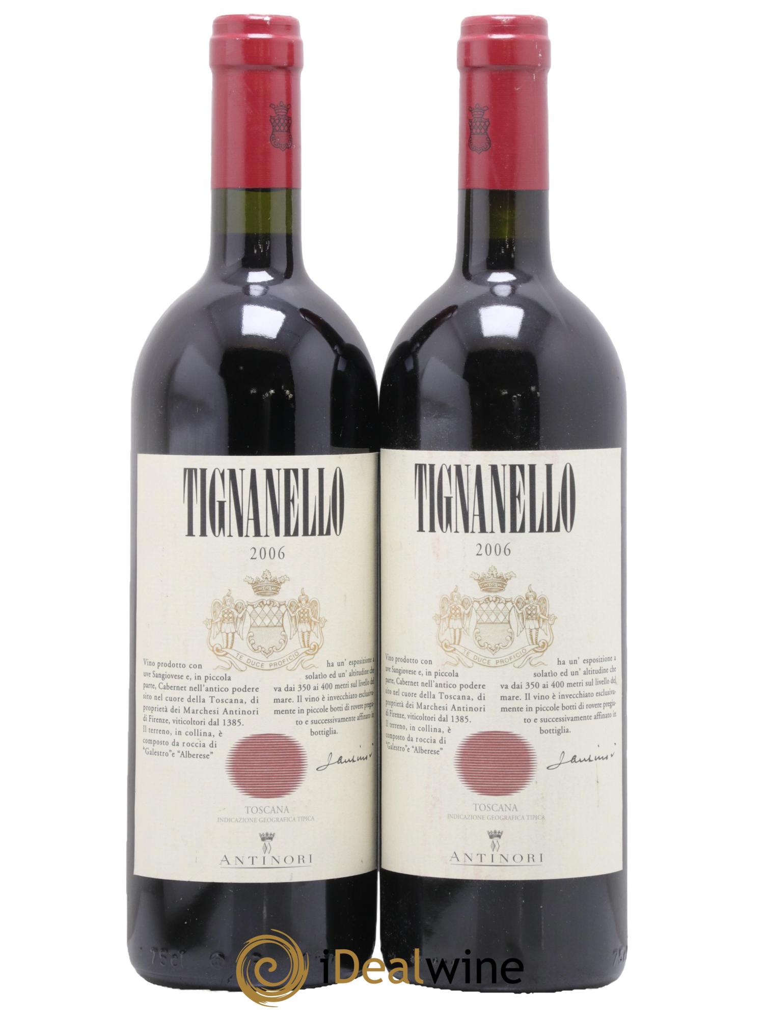 Toscana IGT Tignanello Tenuta Tignanello - Marchesi Antinori 2006 - Lot de 2 bouteilles - 0