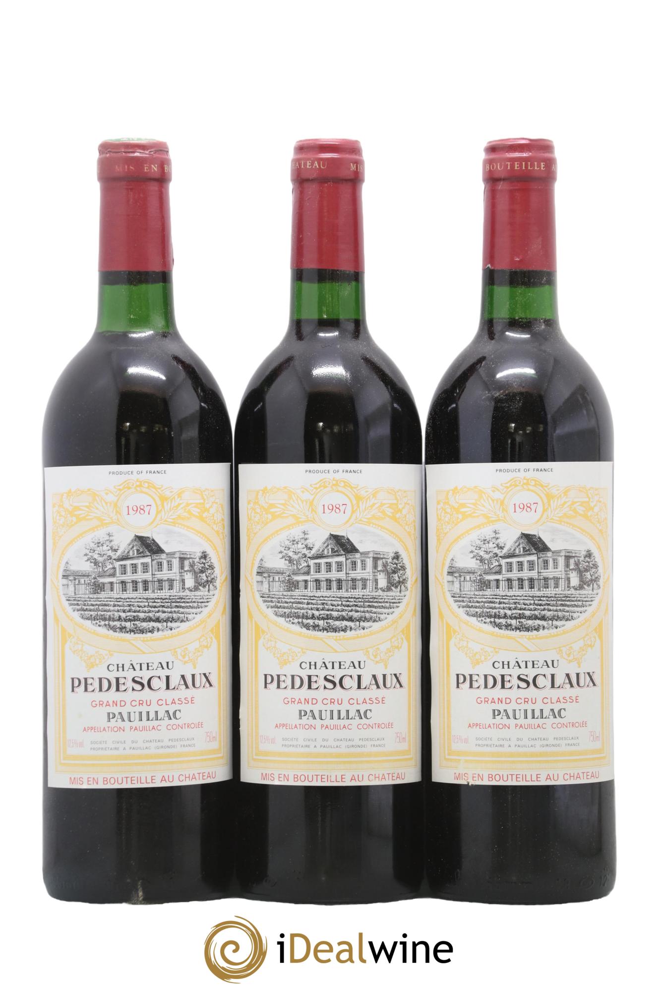 Château Pedesclaux 5ème Grand Cru Classé 1987 - Lot de 3 bouteilles - 0