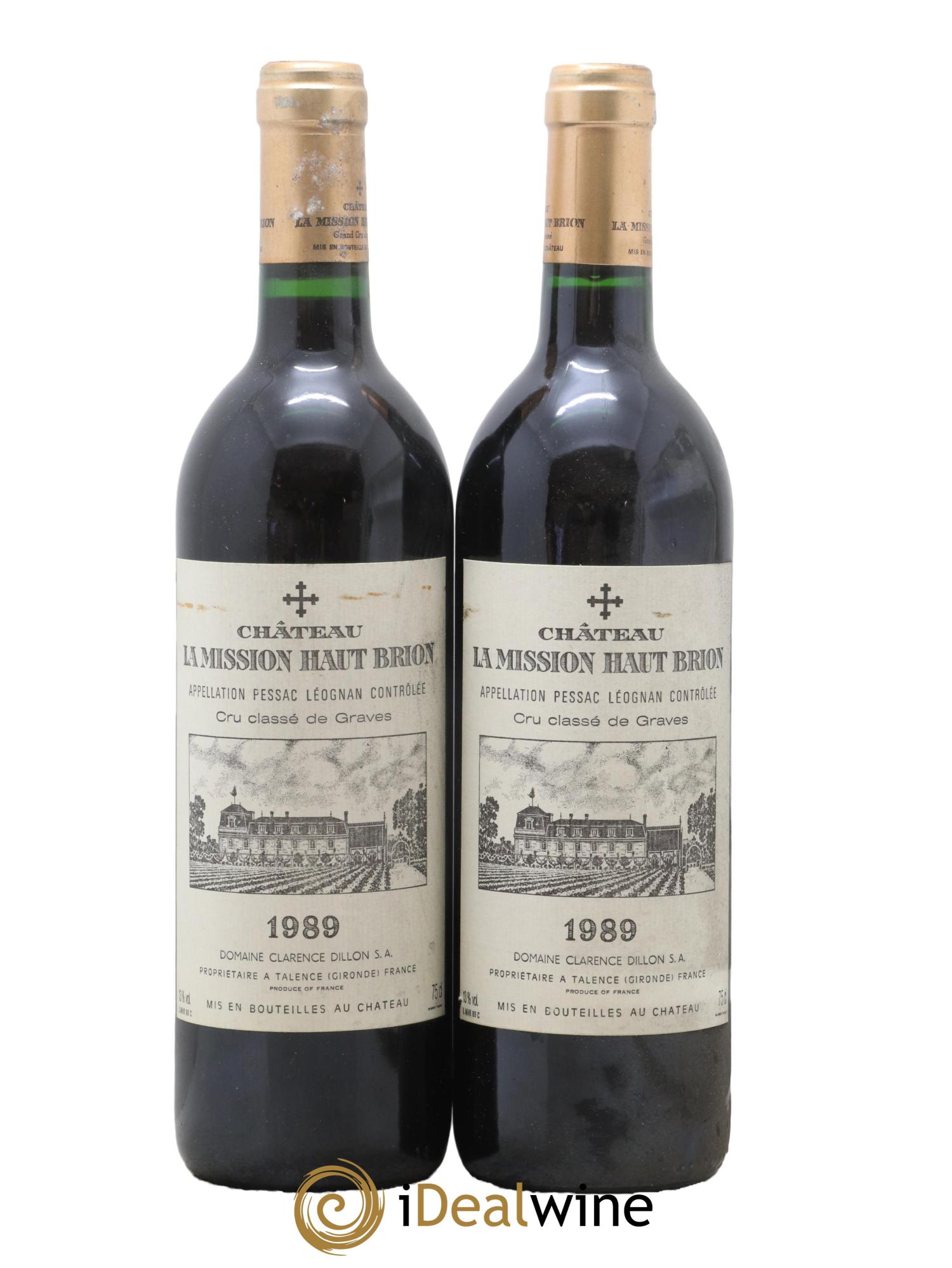Château la Mission Haut-Brion Cru Classé de Graves 1989 - Lot of 2 bottles - 0