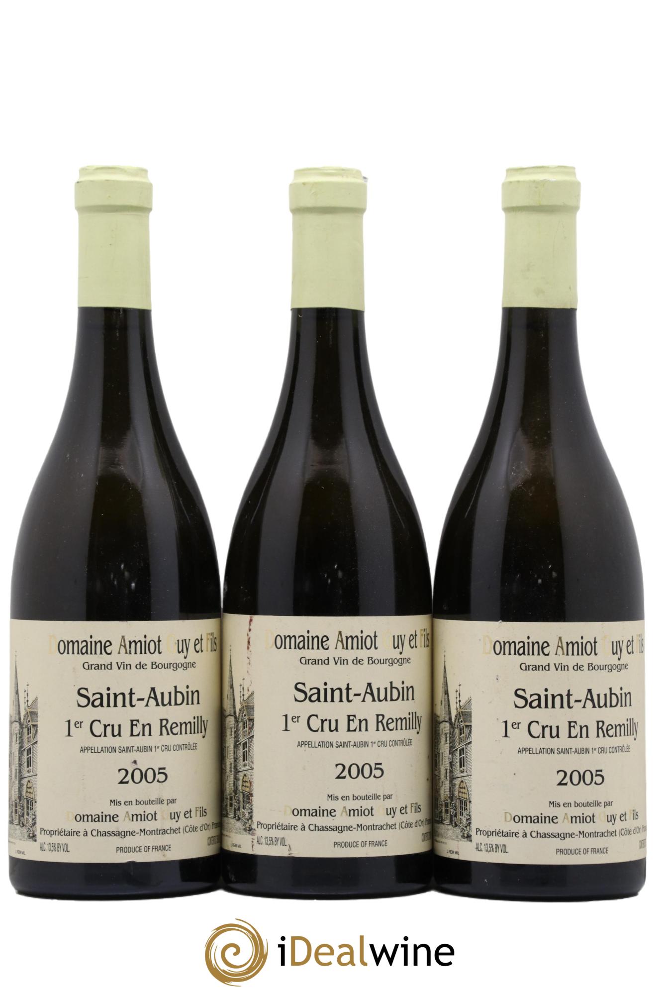 Saint-Aubin 1er Cru En Remilly Domaine Guy Amiot et Fils 2005 - Lot de 3 bouteilles - 0