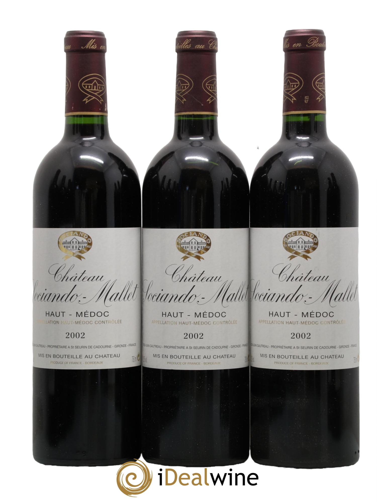 Château Sociando Mallet 2002 - Lot de 12 bouteilles - 2