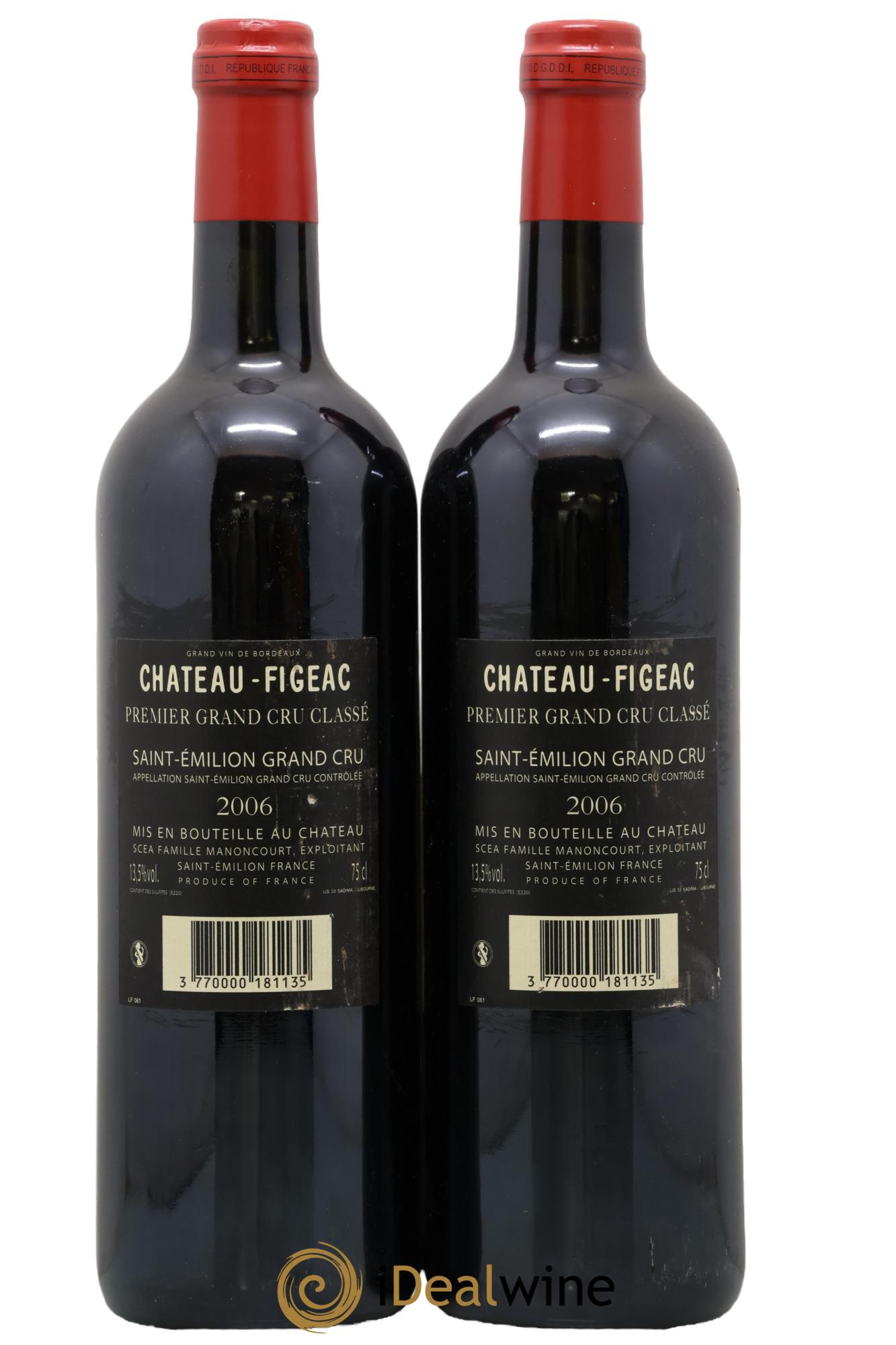 Château Figeac 1er Grand Cru Classé A 2006 - Lot de 2 bouteilles - 1