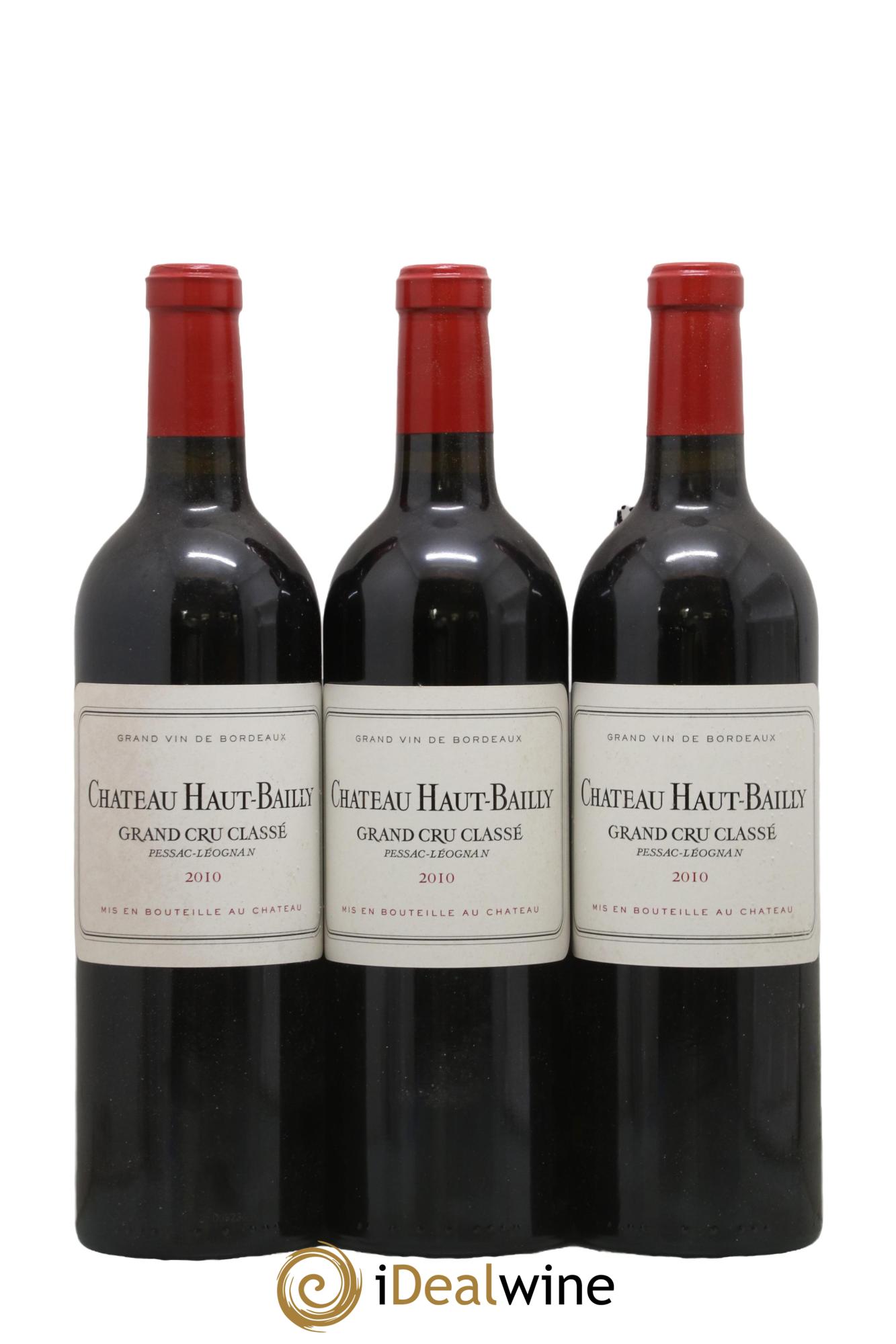 Château Haut-Bailly Cru Classé de Graves 2010 - Lot of 3 bottles - 0