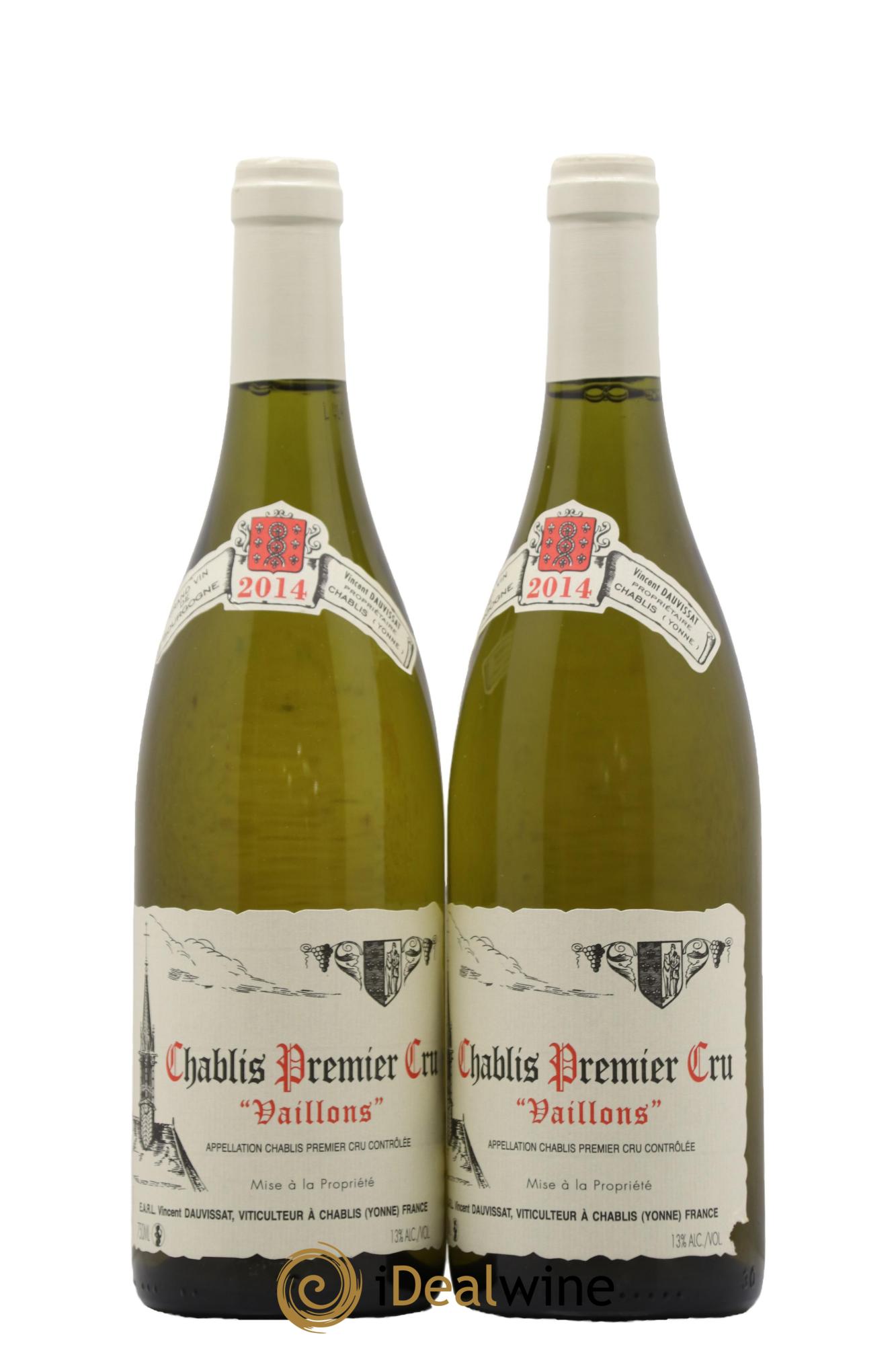 Chablis 1er Cru Vaillons Vincent Dauvissat (Domaine) 2014 - Lot of 2 bottles - 0